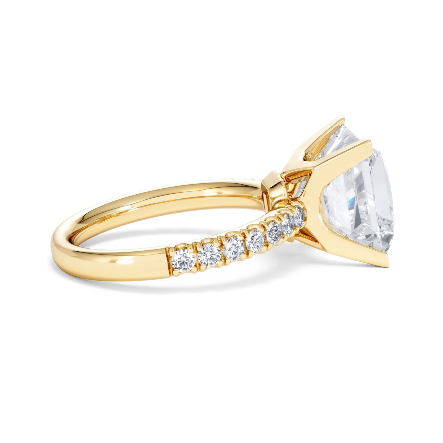 Katerina 5.55ct Lab Diamond Princess Cut Engagement Ring in 18K Yellow Gold G/VS1 - Image 29