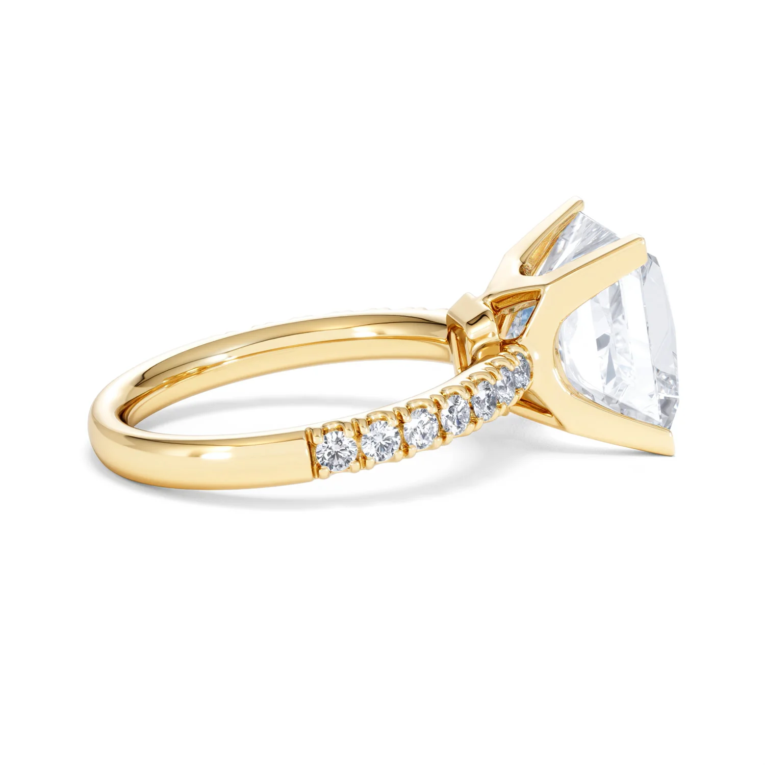 Katerina 5.55ct Lab Diamond Princess Cut Engagement Ring in 18K Yellow Gold G/VS1 - Image 30