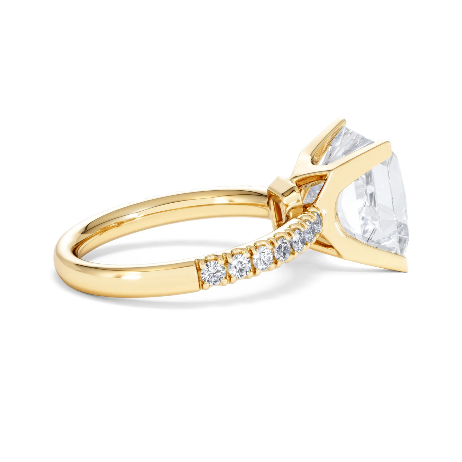 Katerina 5.55ct Lab Diamond Princess Cut Engagement Ring in 18K Yellow Gold G/VS1 - Image 31