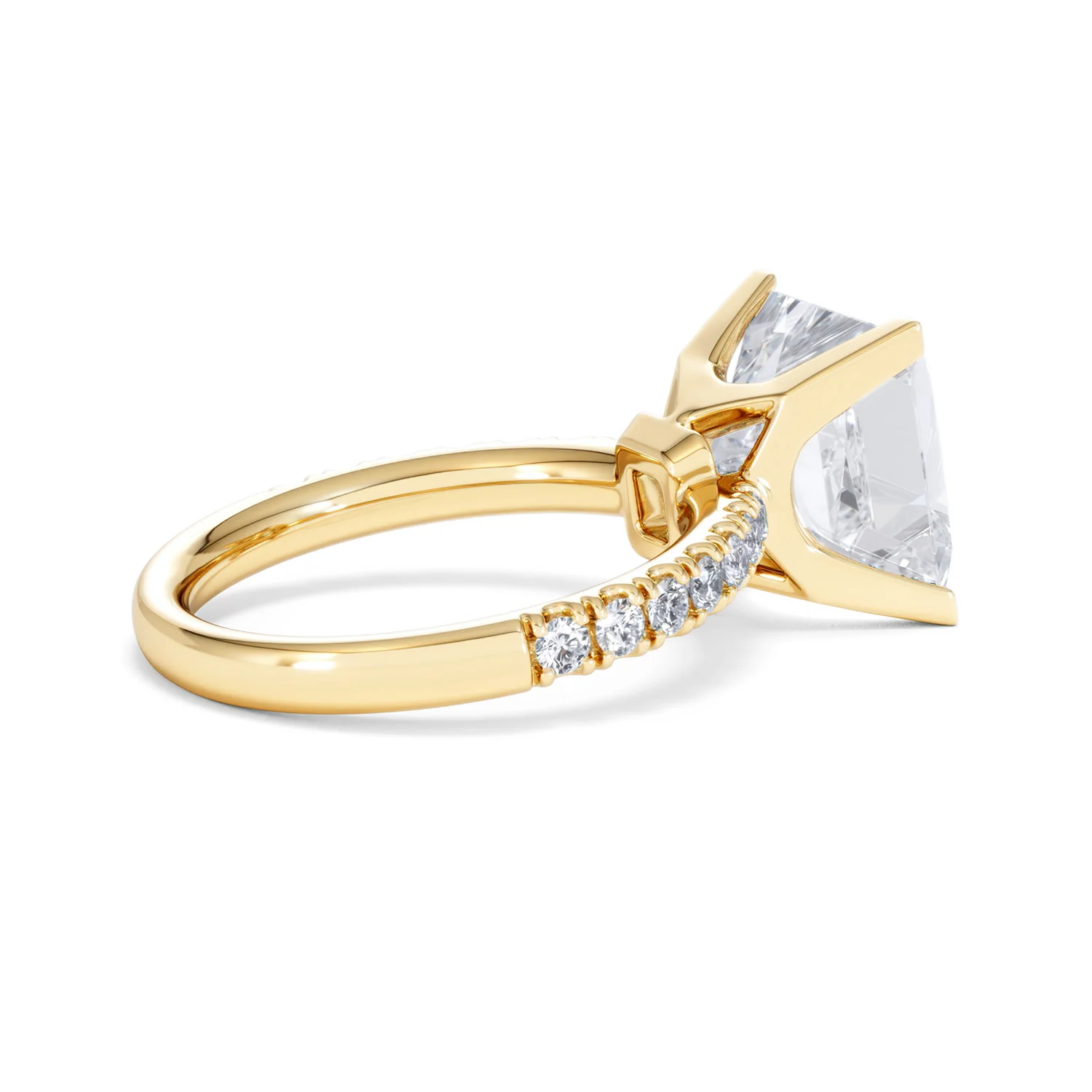 Katerina 5.55ct Lab Diamond Princess Cut Engagement Ring in 18K Yellow Gold G/VS1 - Image 33