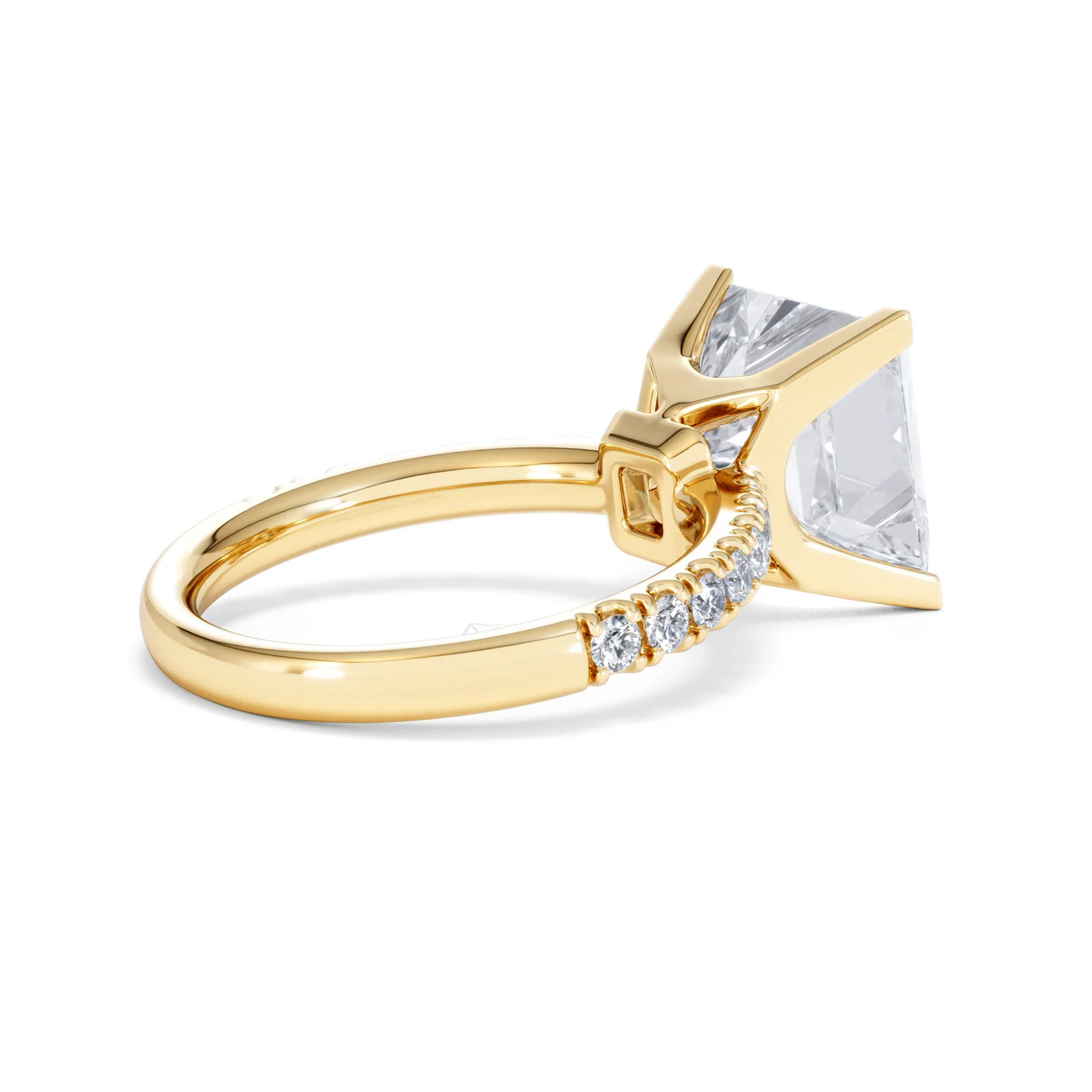Katerina 5.55ct Lab Diamond Princess Cut Engagement Ring in 18K Yellow Gold G/VS1 - Image 35