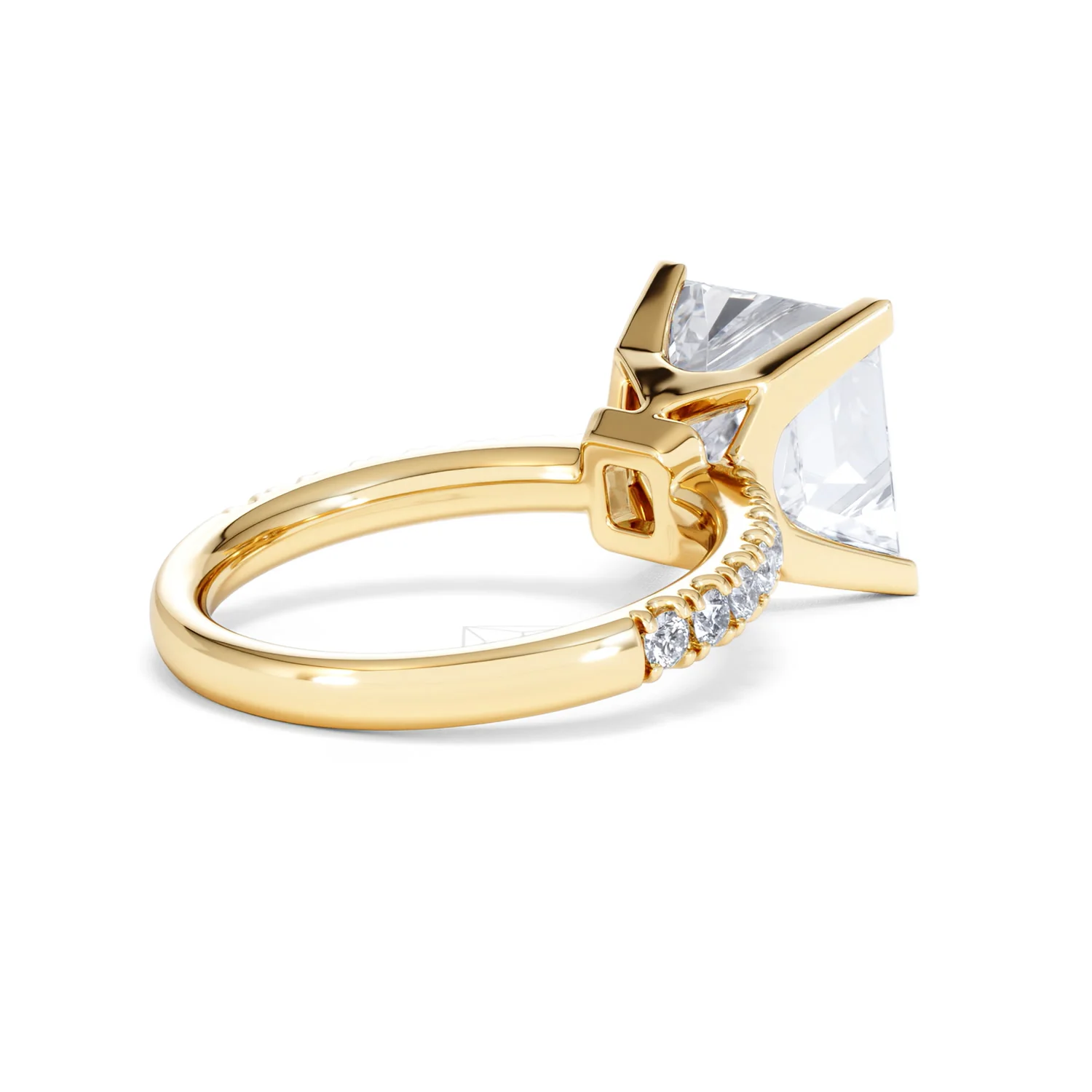 Katerina 5.55ct Lab Diamond Princess Cut Engagement Ring in 18K Yellow Gold G/VS1 - Image 37