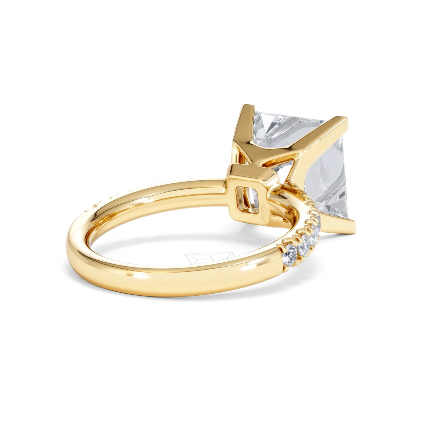 Katerina 5.55ct Lab Diamond Princess Cut Engagement Ring in 18K Yellow Gold G/VS1 - Image 39