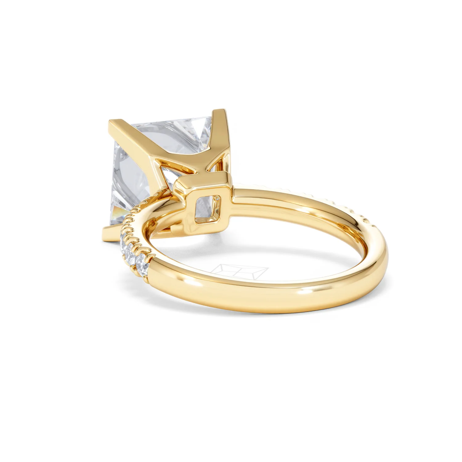 Katerina 5.55ct Lab Diamond Princess Cut Engagement Ring in 18K Yellow Gold G/VS1 - Image 53