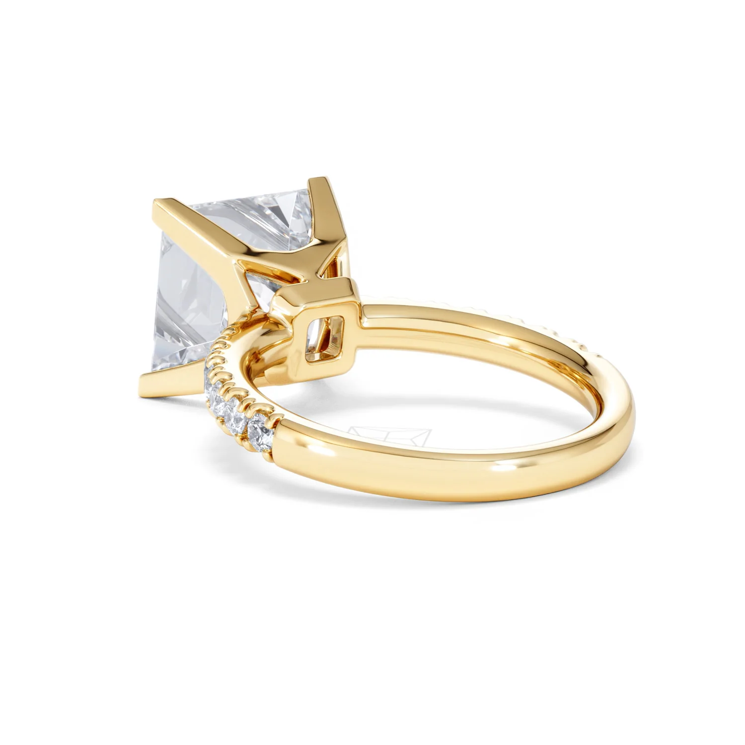 Katerina 5.55ct Lab Diamond Princess Cut Engagement Ring in 18K Yellow Gold G/VS1 - Image 55