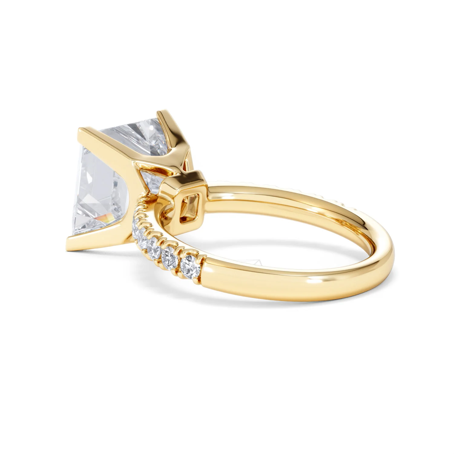 Katerina 5.55ct Lab Diamond Princess Cut Engagement Ring in 18K Yellow Gold G/VS1 - Image 58