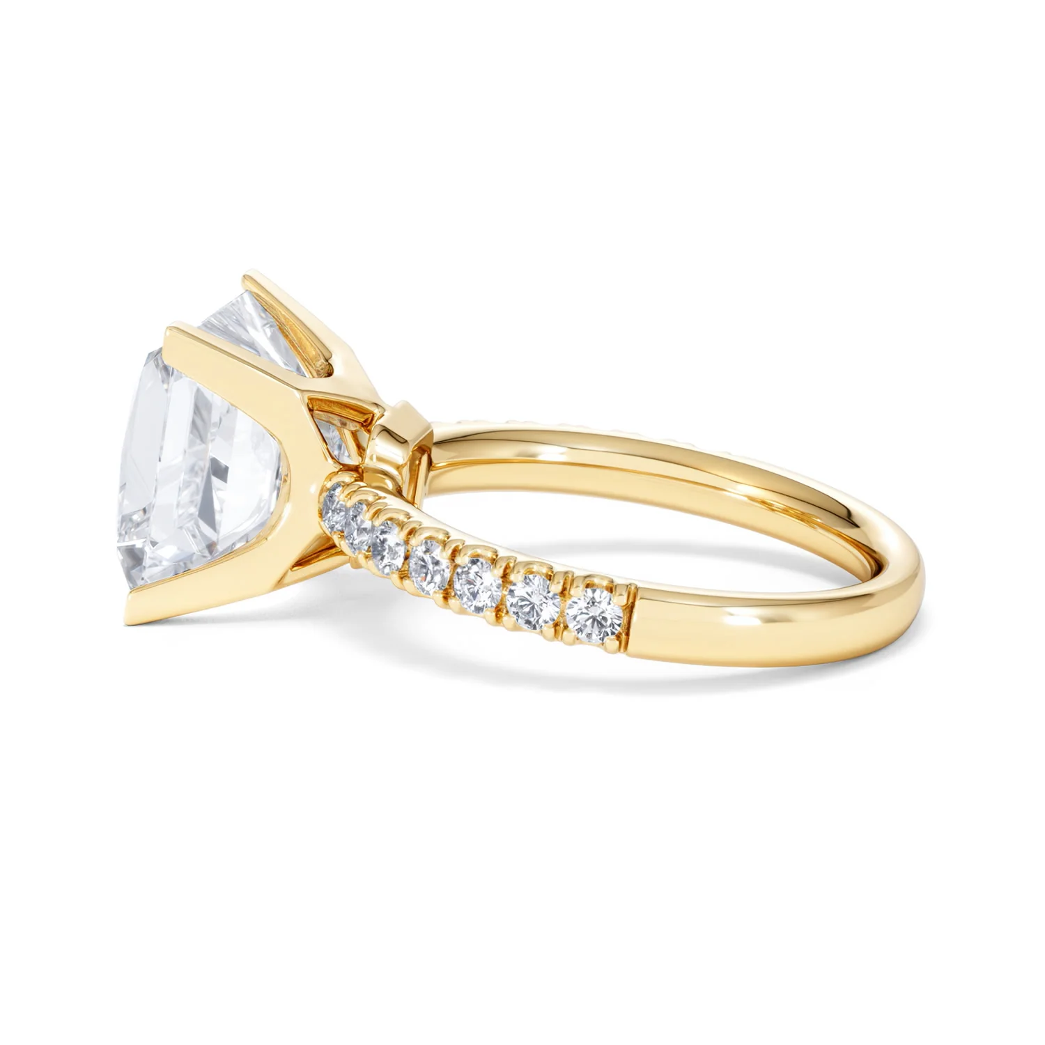 Katerina 5.55ct Lab Diamond Princess Cut Engagement Ring in 18K Yellow Gold G/VS1 - Image 64