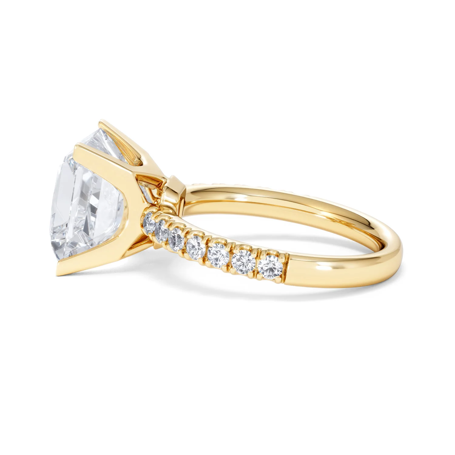 Katerina 5.55ct Lab Diamond Princess Cut Engagement Ring in 18K Yellow Gold G/VS1 - Image 65