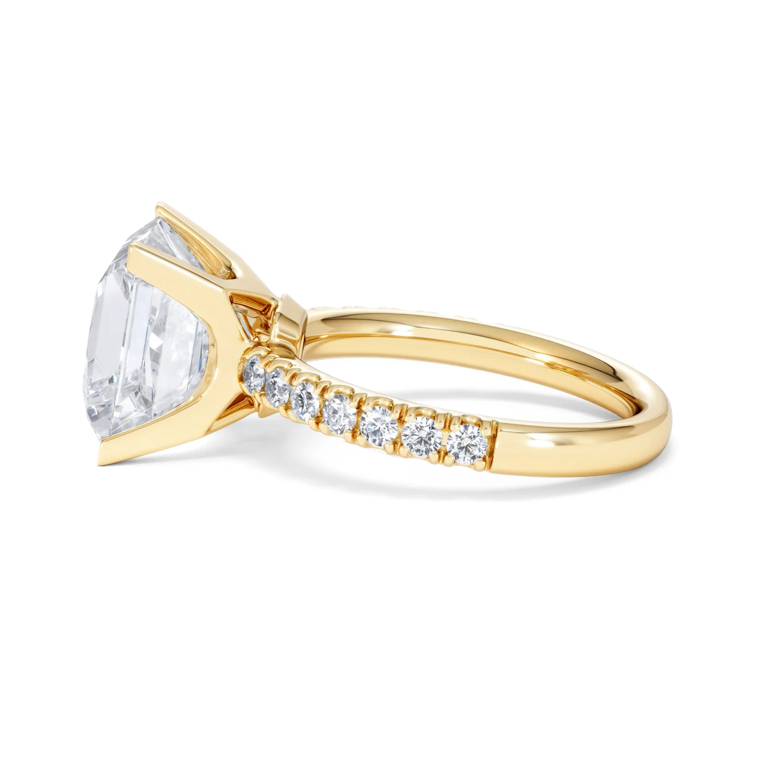 Katerina 5.55ct Lab Diamond Princess Cut Engagement Ring in 18K Yellow Gold G/VS1 - Image 66