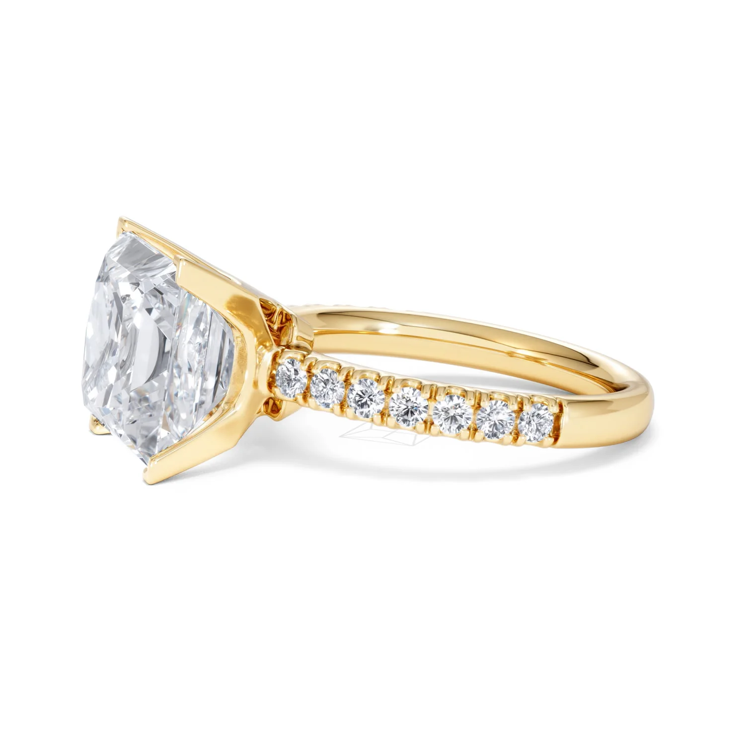 Katerina 5.55ct Lab Diamond Princess Cut Engagement Ring in 18K Yellow Gold G/VS1 - Image 71