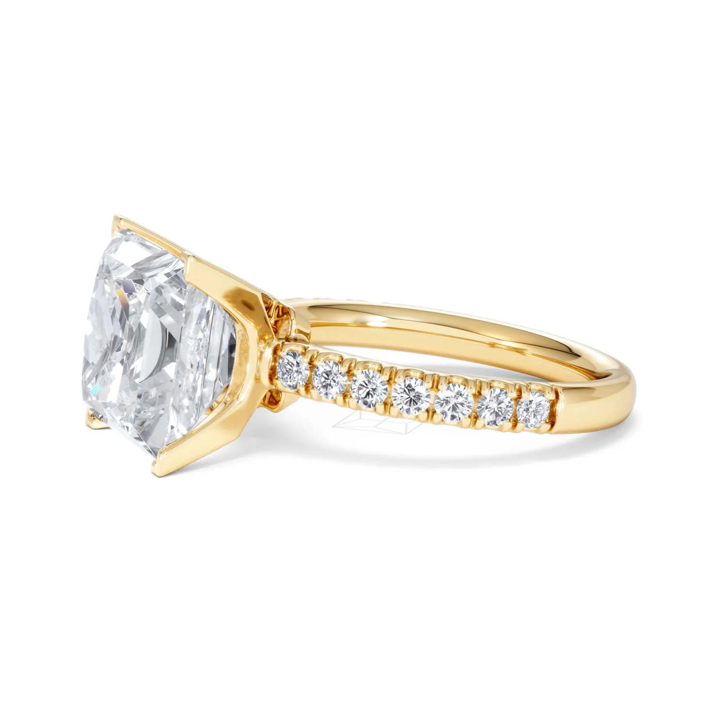 Katerina 5.55ct Lab Diamond Princess Cut Engagement Ring in 18K Yellow Gold G/VS1 - Image 72