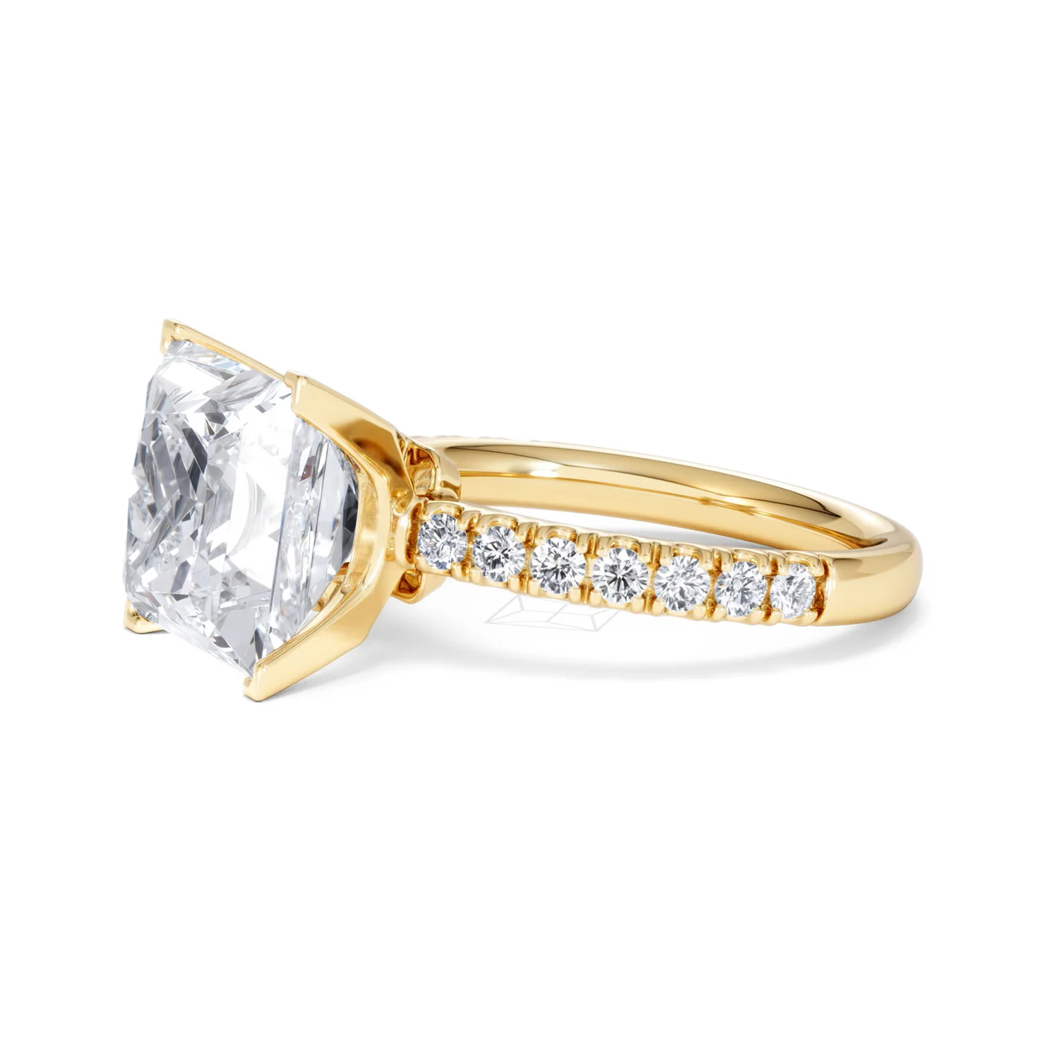 Katerina 5.55ct Lab Diamond Princess Cut Engagement Ring in 18K Yellow Gold G/VS1 - Image 73