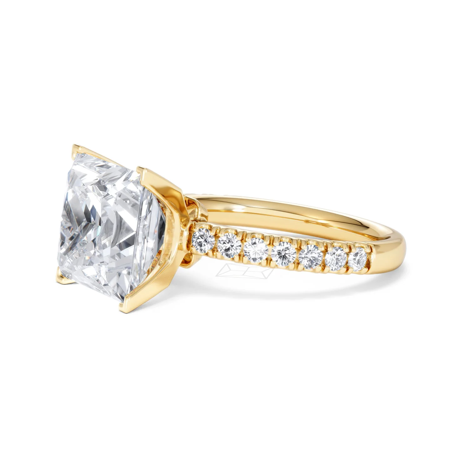 Katerina 5.55ct Lab Diamond Princess Cut Engagement Ring in 18K Yellow Gold G/VS1 - Image 74