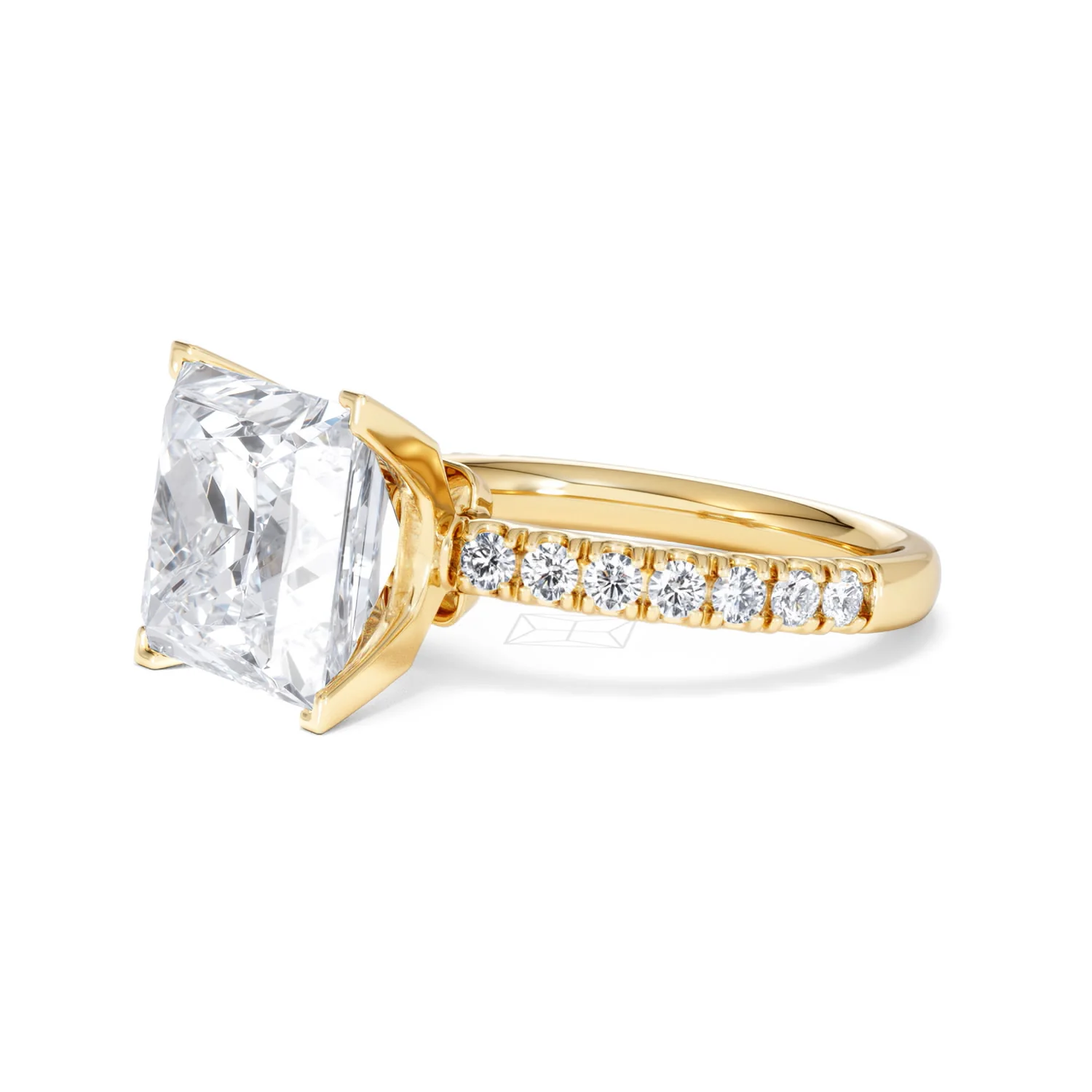 Katerina 5.55ct Lab Diamond Princess Cut Engagement Ring in 18K Yellow Gold G/VS1 - Image 75
