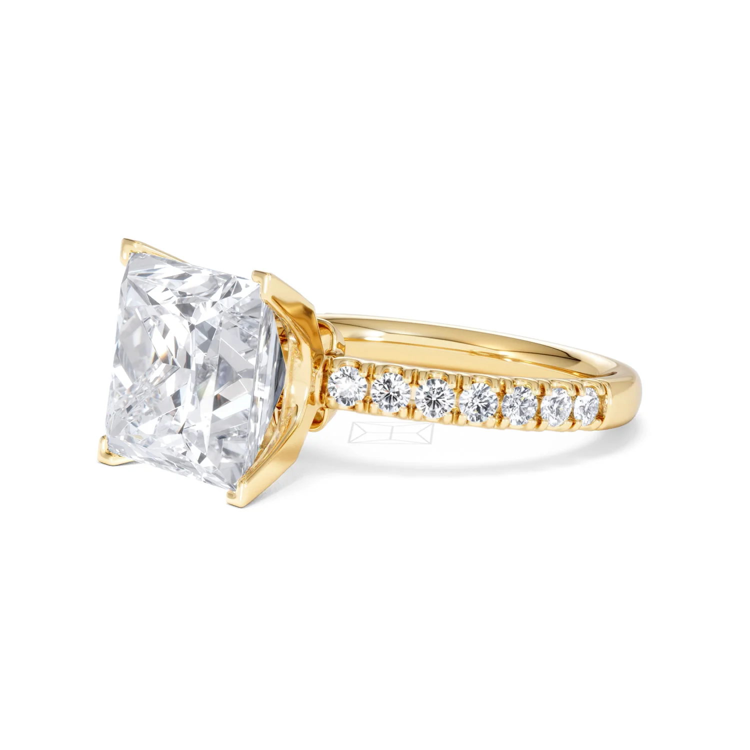 Katerina 5.55ct Lab Diamond Princess Cut Engagement Ring in 18K Yellow Gold G/VS1 - Image 76