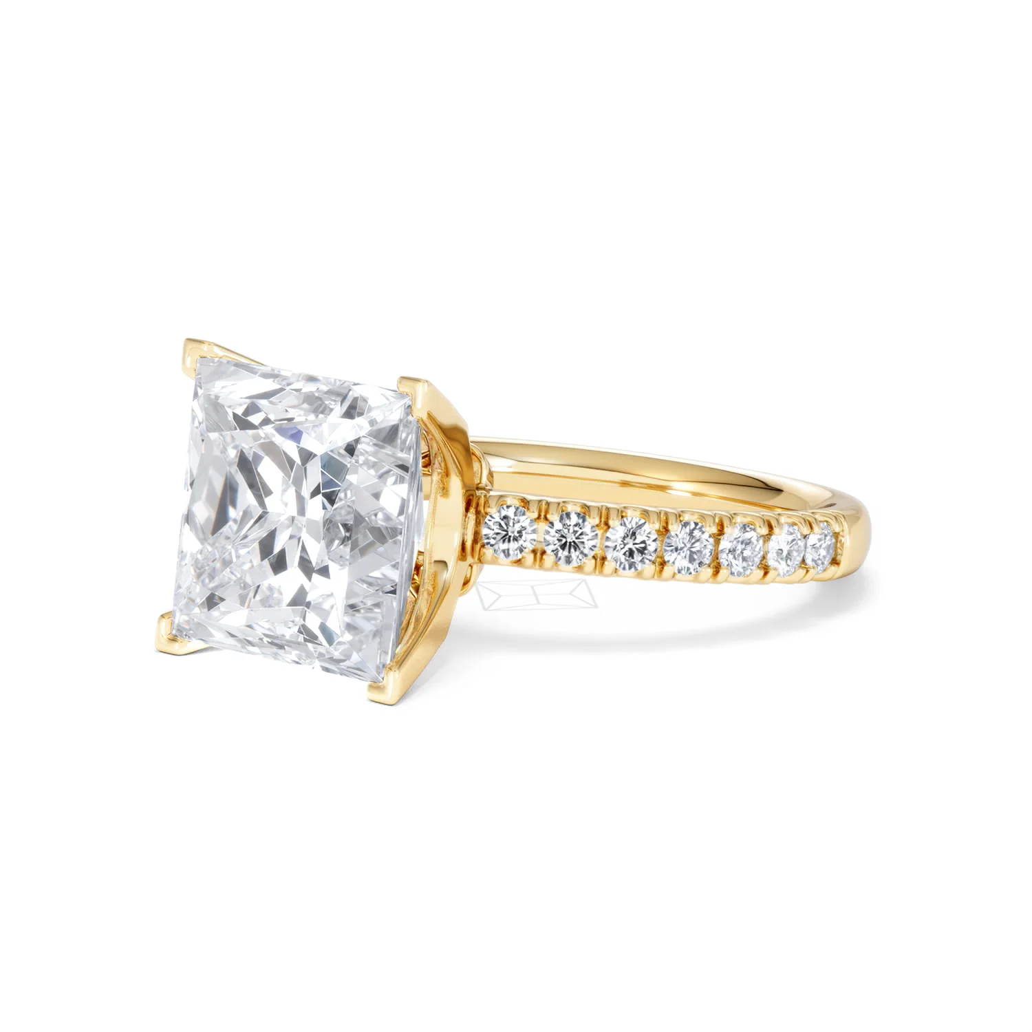 Katerina 5.55ct Lab Diamond Princess Cut Engagement Ring in 18K Yellow Gold G/VS1 - Image 78