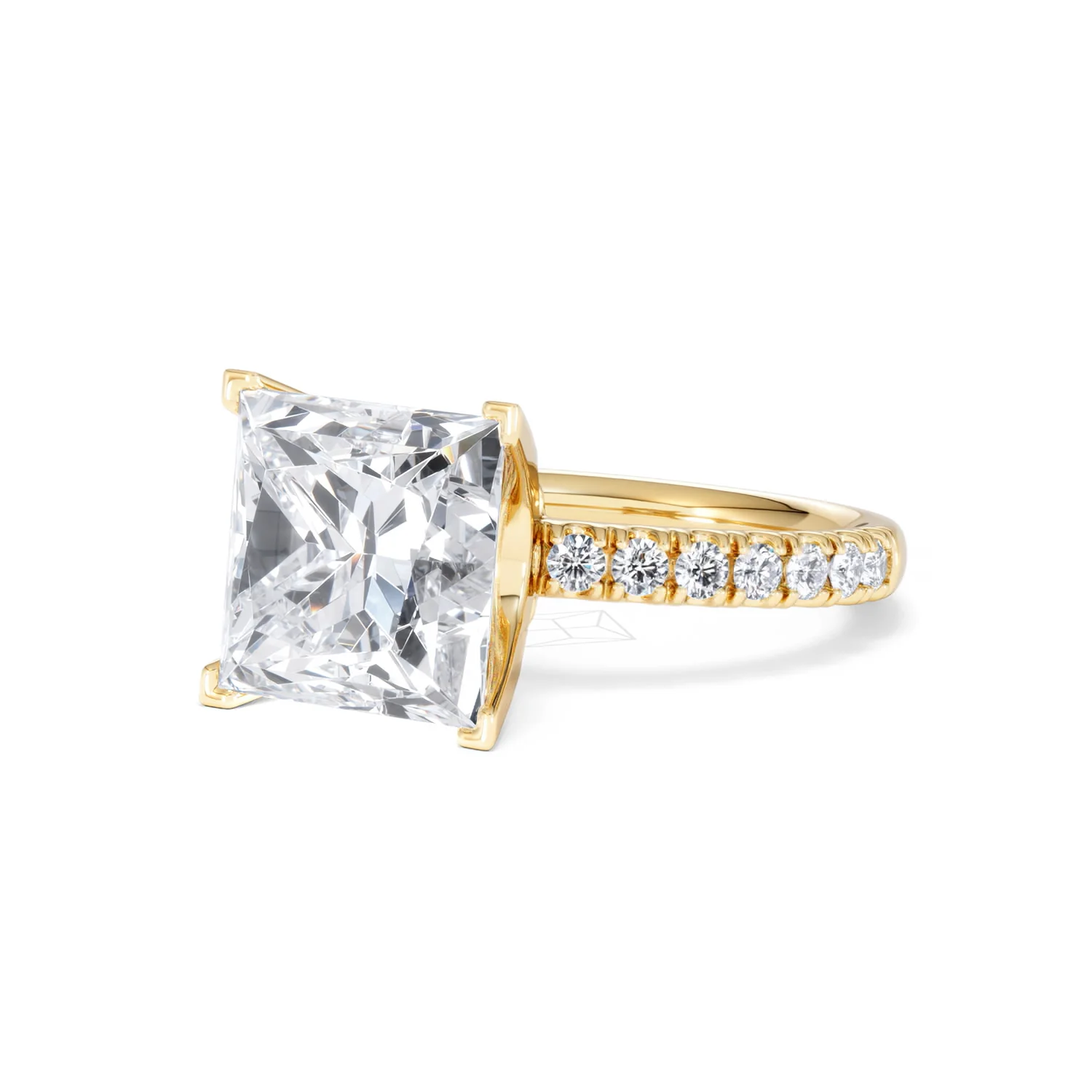 Katerina 5.55ct Lab Diamond Princess Cut Engagement Ring in 18K Yellow Gold G/VS1 - Image 80