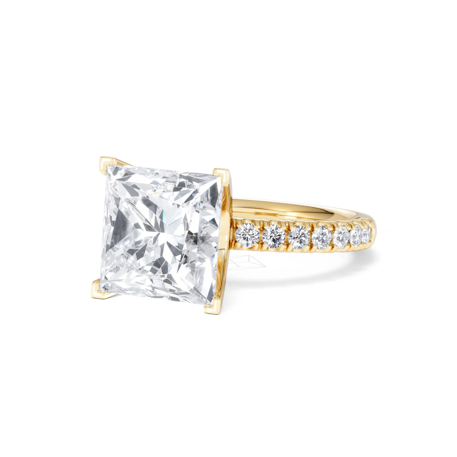 Katerina 5.55ct Lab Diamond Princess Cut Engagement Ring in 18K Yellow Gold G/VS1 - Image 81