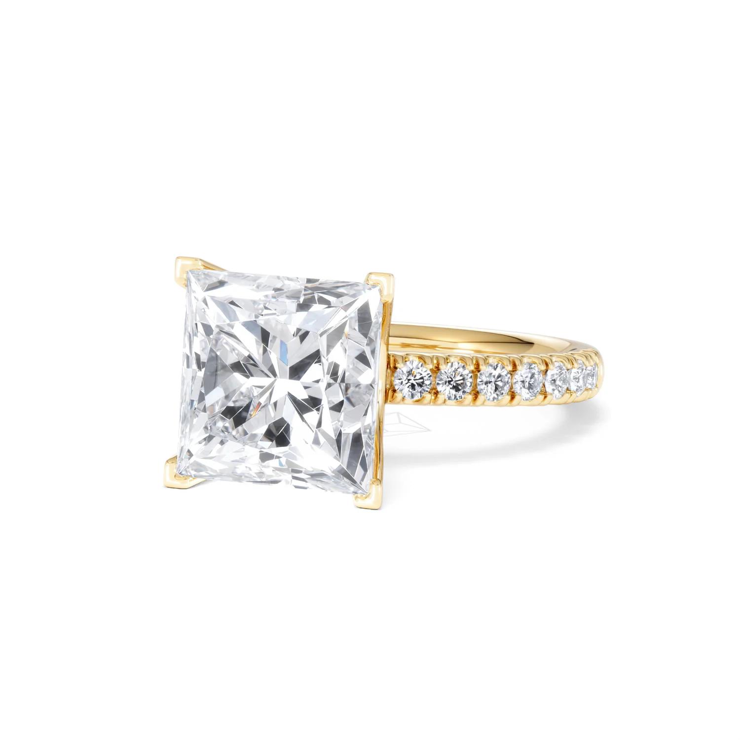Katerina 5.55ct Lab Diamond Princess Cut Engagement Ring in 18K Yellow Gold G/VS1 - Image 82