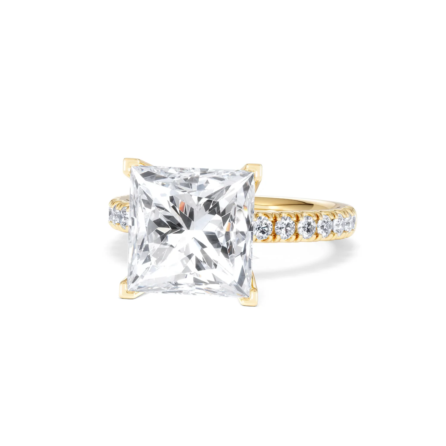 Katerina 5.55ct Lab Diamond Princess Cut Engagement Ring in 18K Yellow Gold G/VS1 - Image 84