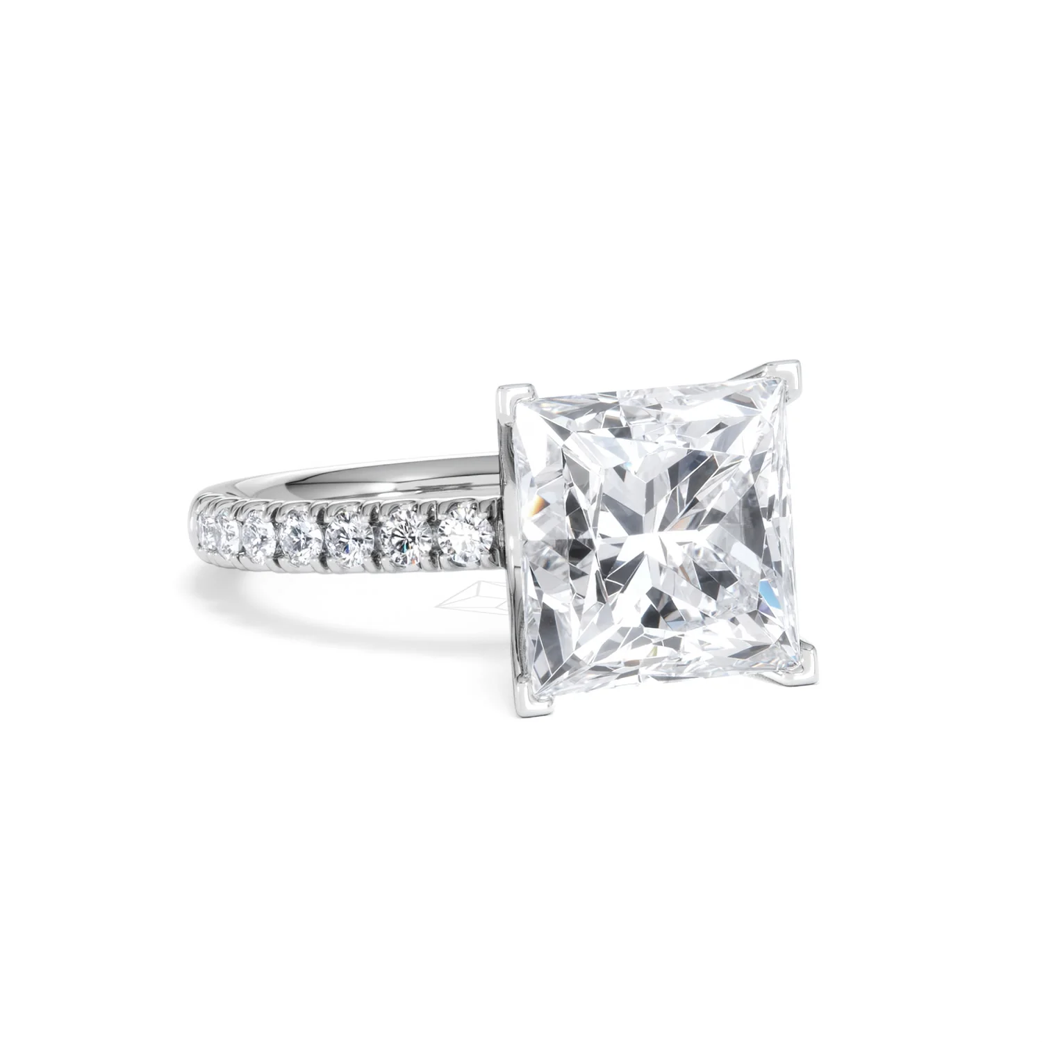Katerina 5.55ct Lab Diamond Princess Cut Engagement Ring in Platinum G/VS1 - Image 13