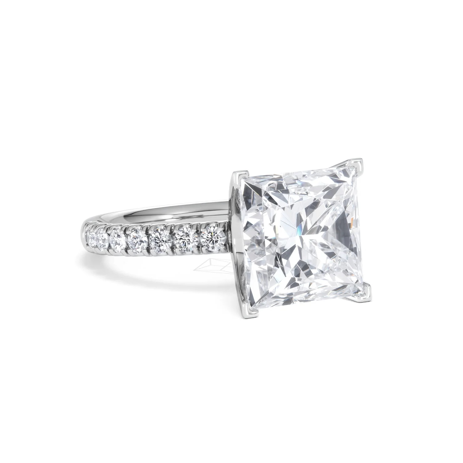 Katerina 5.55ct Lab Diamond Princess Cut Engagement Ring in Platinum G/VS1 - Image 14