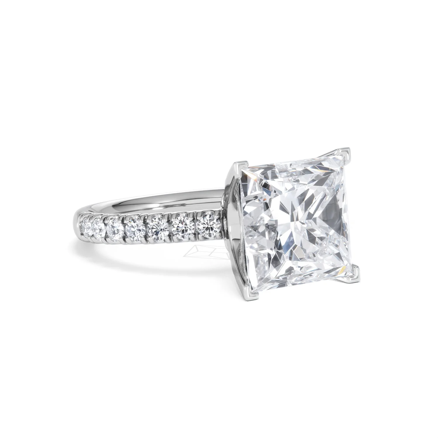 Katerina 5.55ct Lab Diamond Princess Cut Engagement Ring in Platinum G/VS1 - Image 15