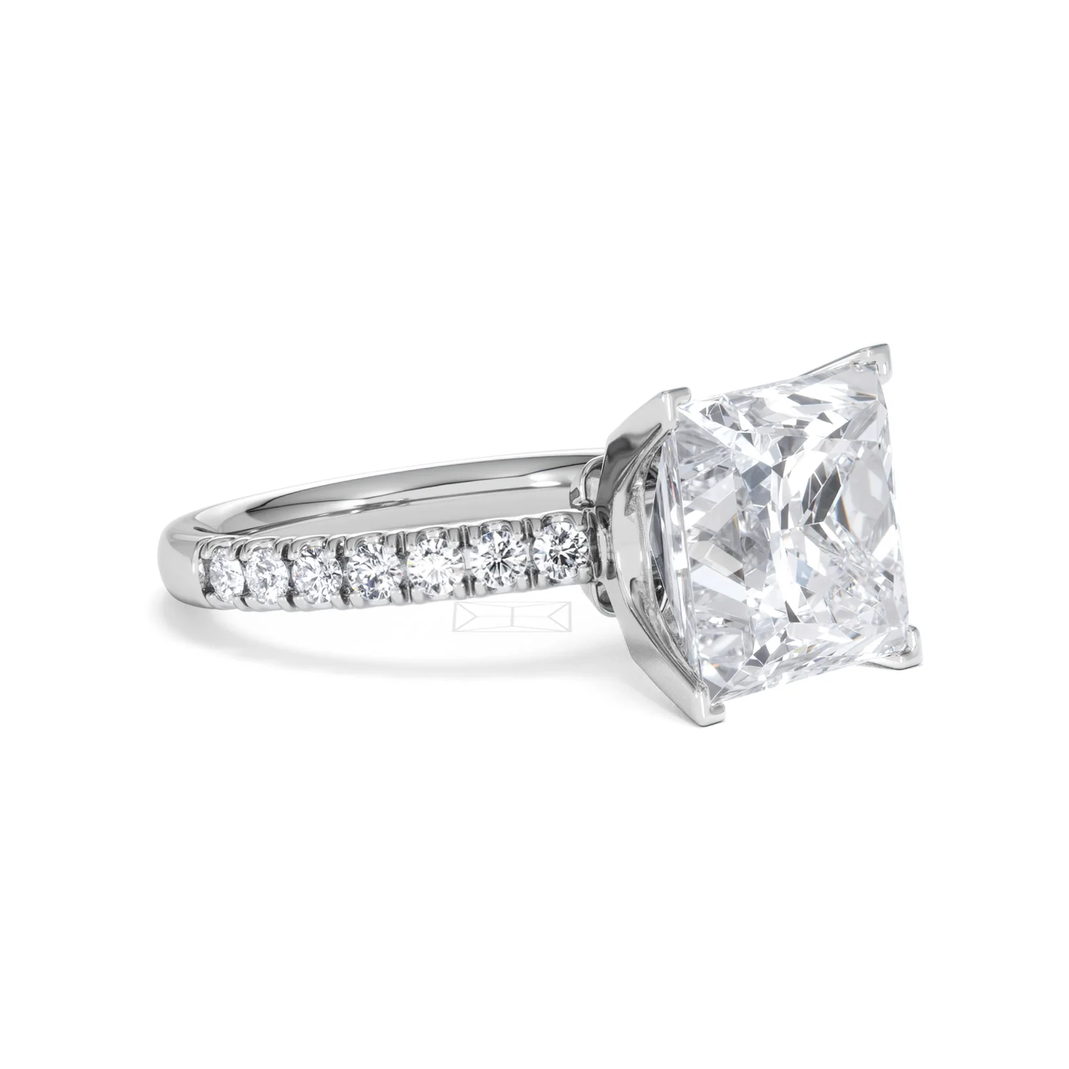 Katerina 5.55ct Lab Diamond Princess Cut Engagement Ring in Platinum G/VS1 - Image 18