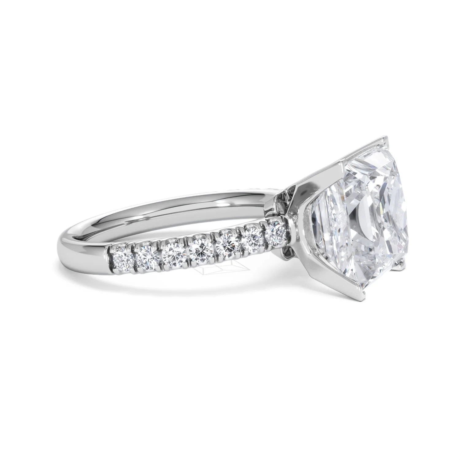 Katerina 5.55ct Lab Diamond Princess Cut Engagement Ring in Platinum G/VS1 - Image 23