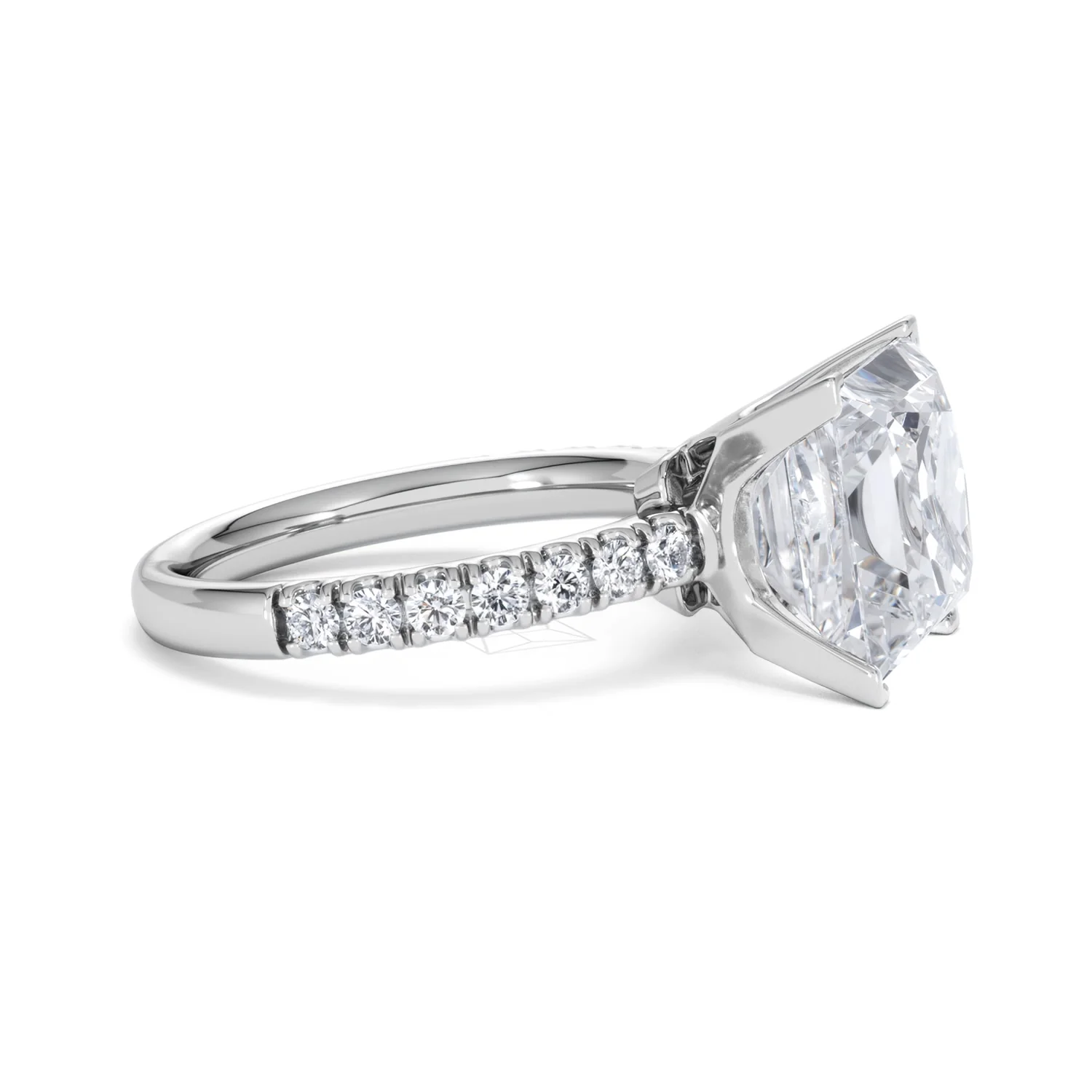 Katerina 5.55ct Lab Diamond Princess Cut Engagement Ring in Platinum G/VS1 - Image 24