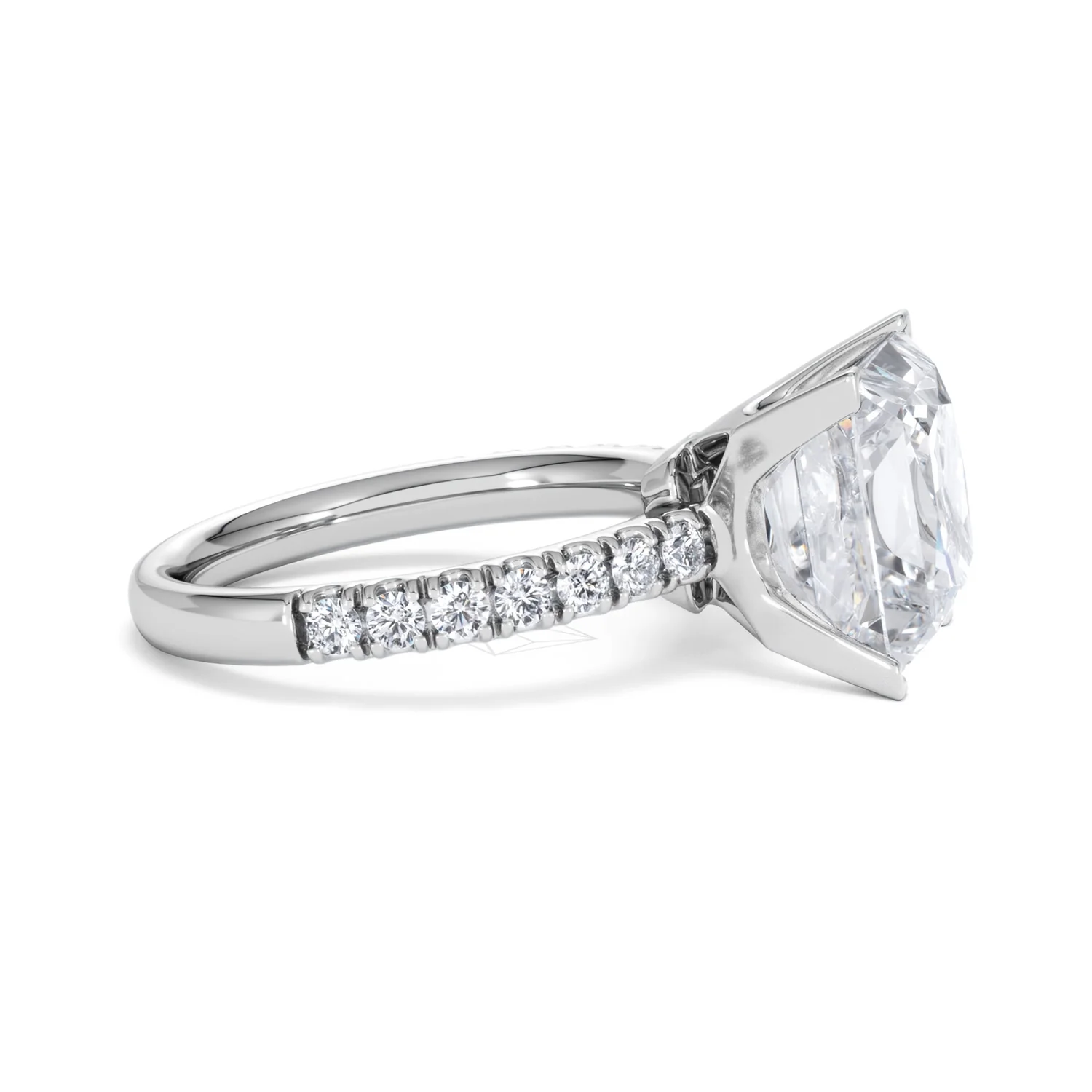 Katerina 5.55ct Lab Diamond Princess Cut Engagement Ring in Platinum G/VS1 - Image 25
