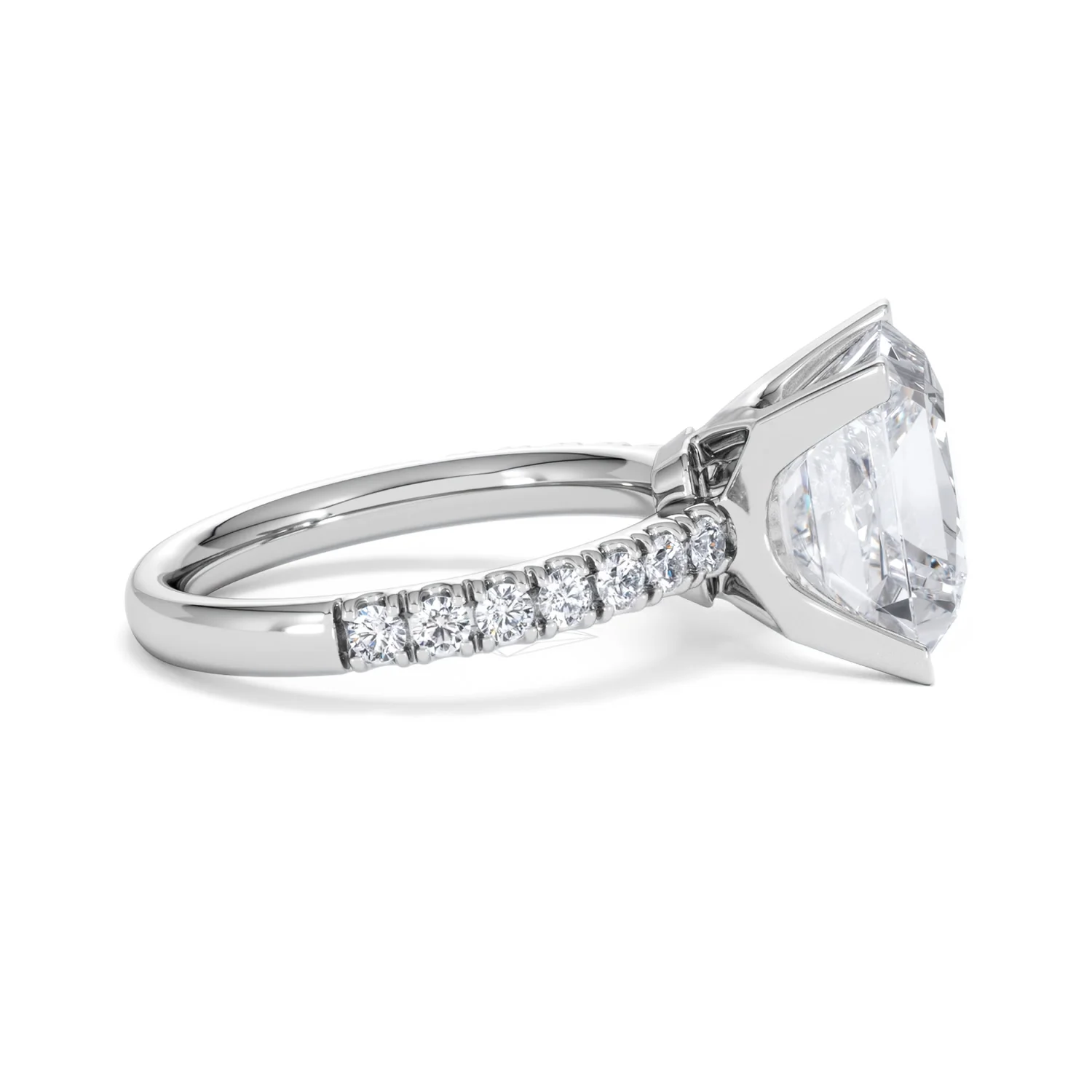 Katerina 5.55ct Lab Diamond Princess Cut Engagement Ring in Platinum G/VS1 - Image 27