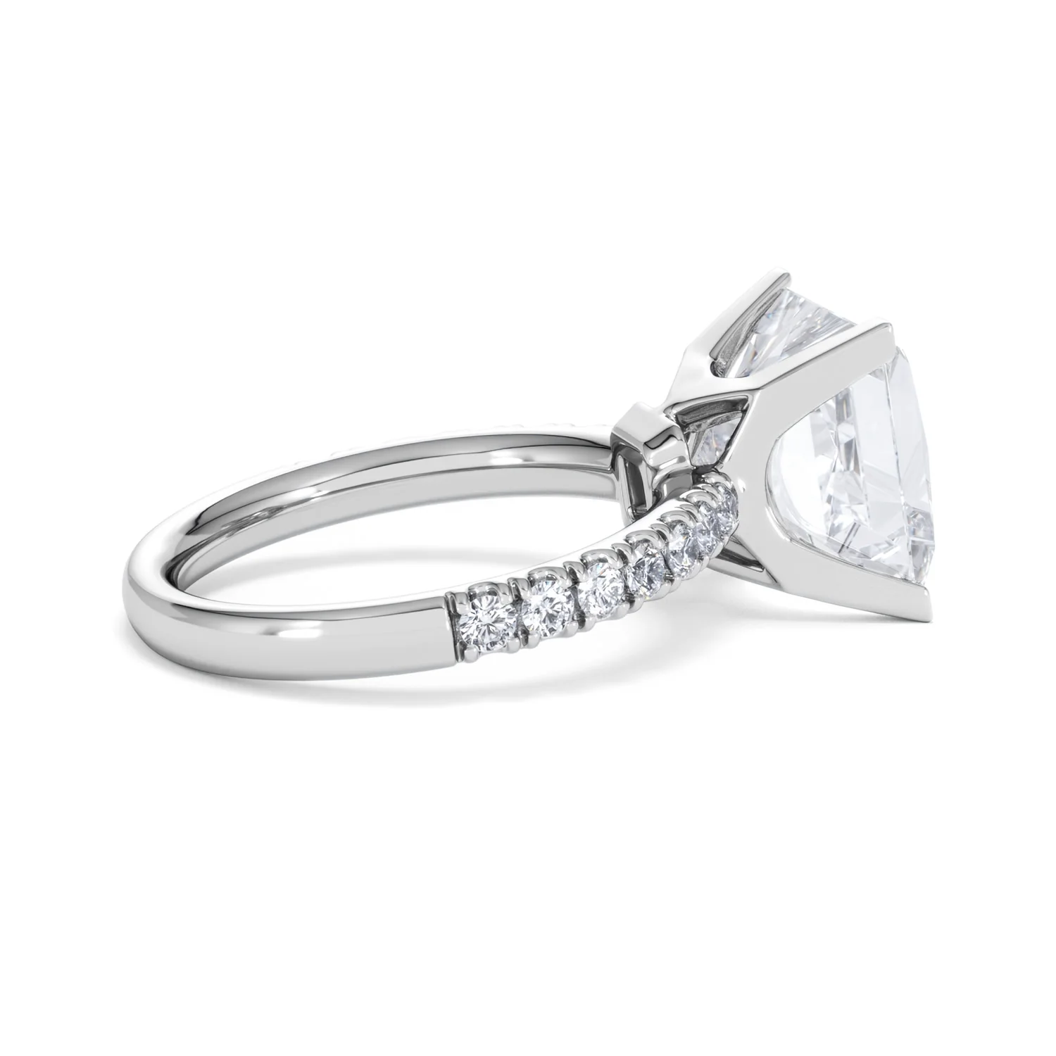Katerina 5.55ct Lab Diamond Princess Cut Engagement Ring in Platinum G/VS1 - Image 32