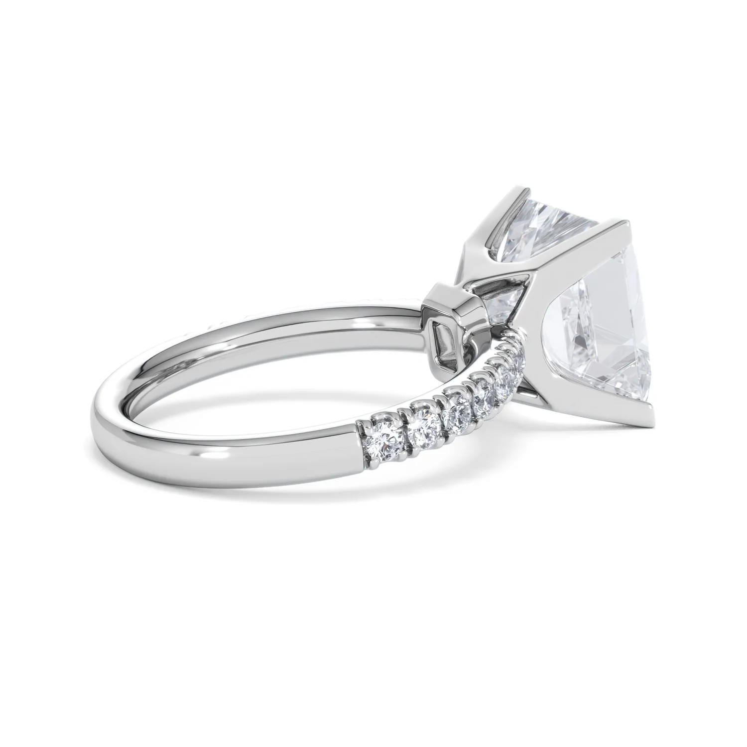 Katerina 5.55ct Lab Diamond Princess Cut Engagement Ring in Platinum G/VS1 - Image 34