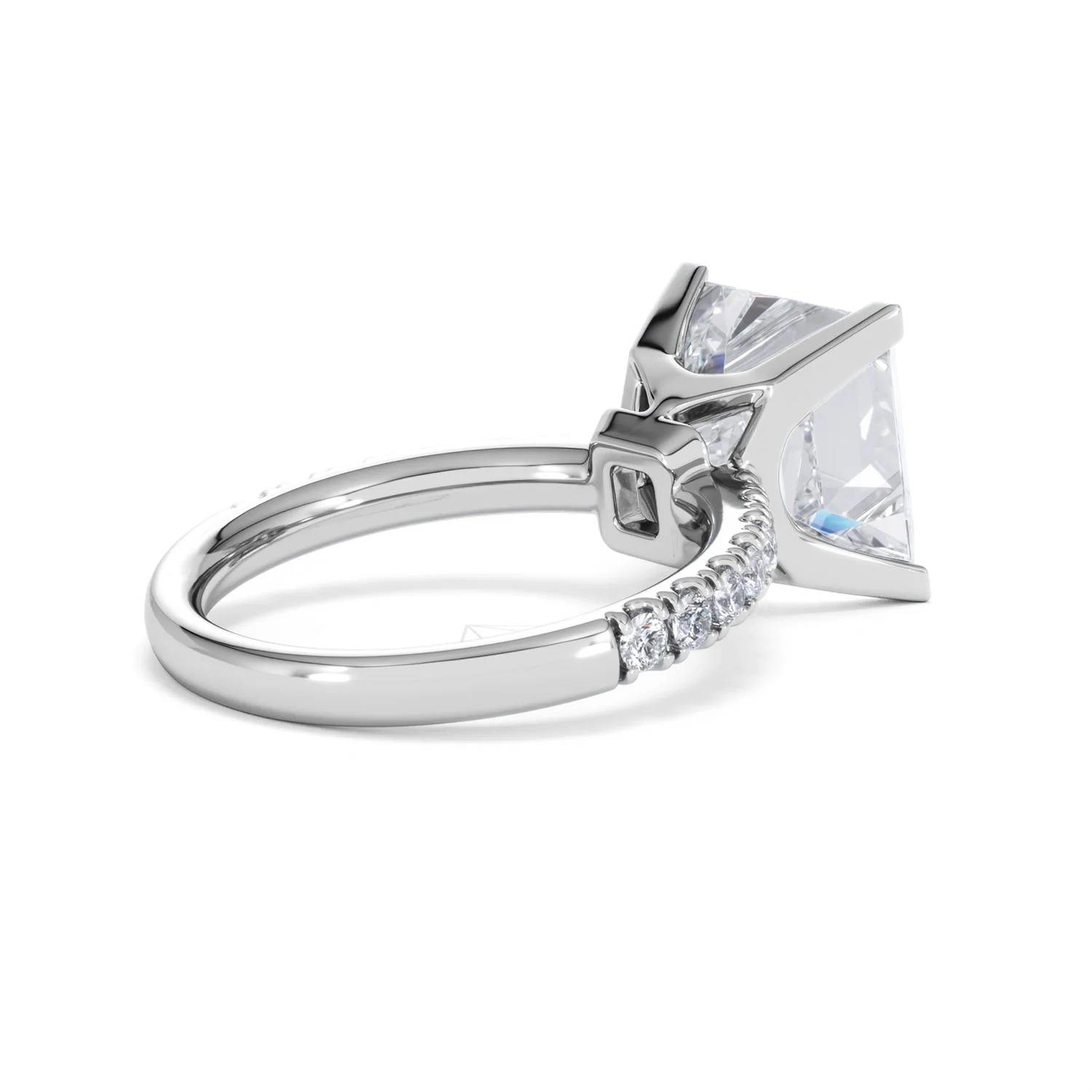 Katerina 5.55ct Lab Diamond Princess Cut Engagement Ring in Platinum G/VS1 - Image 37