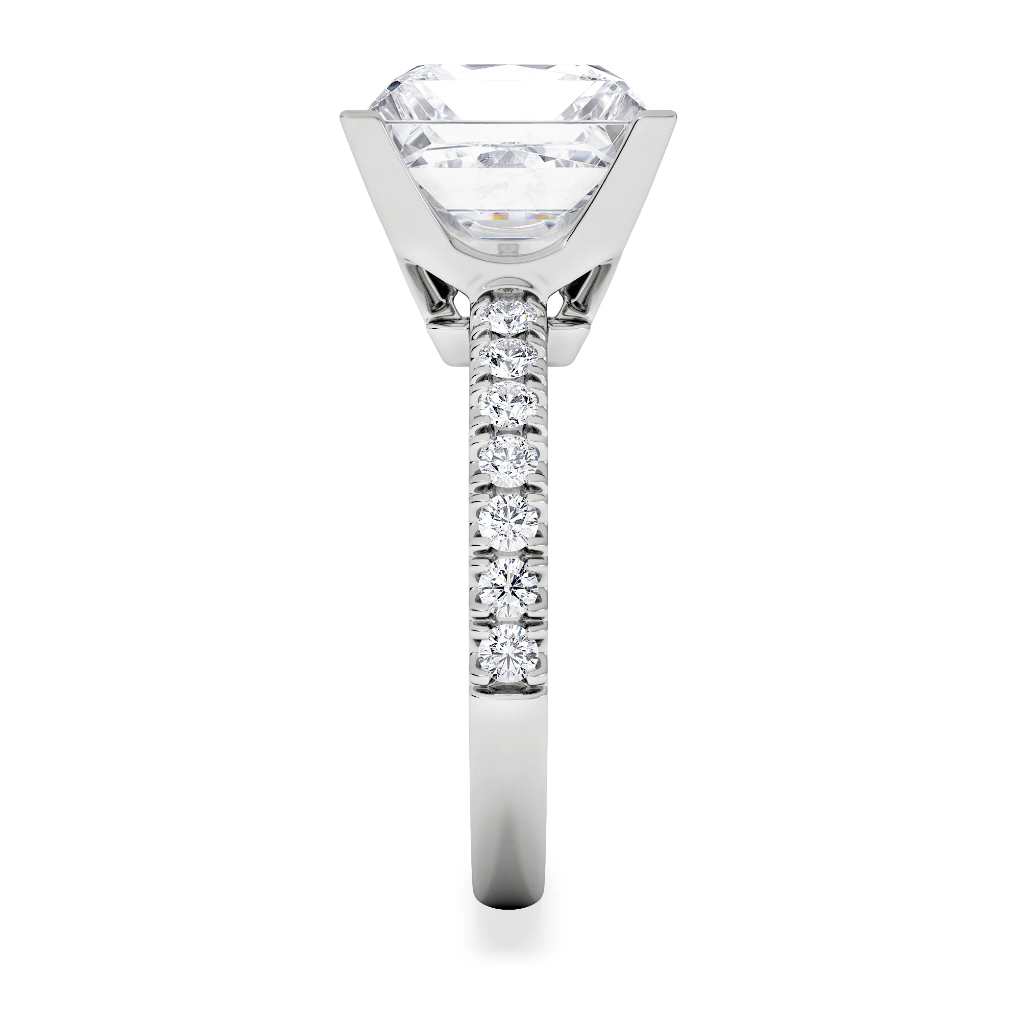 Katerina 5.55ct Lab Diamond Princess Cut Engagement Ring in Platinum G/VS1 - Image 5