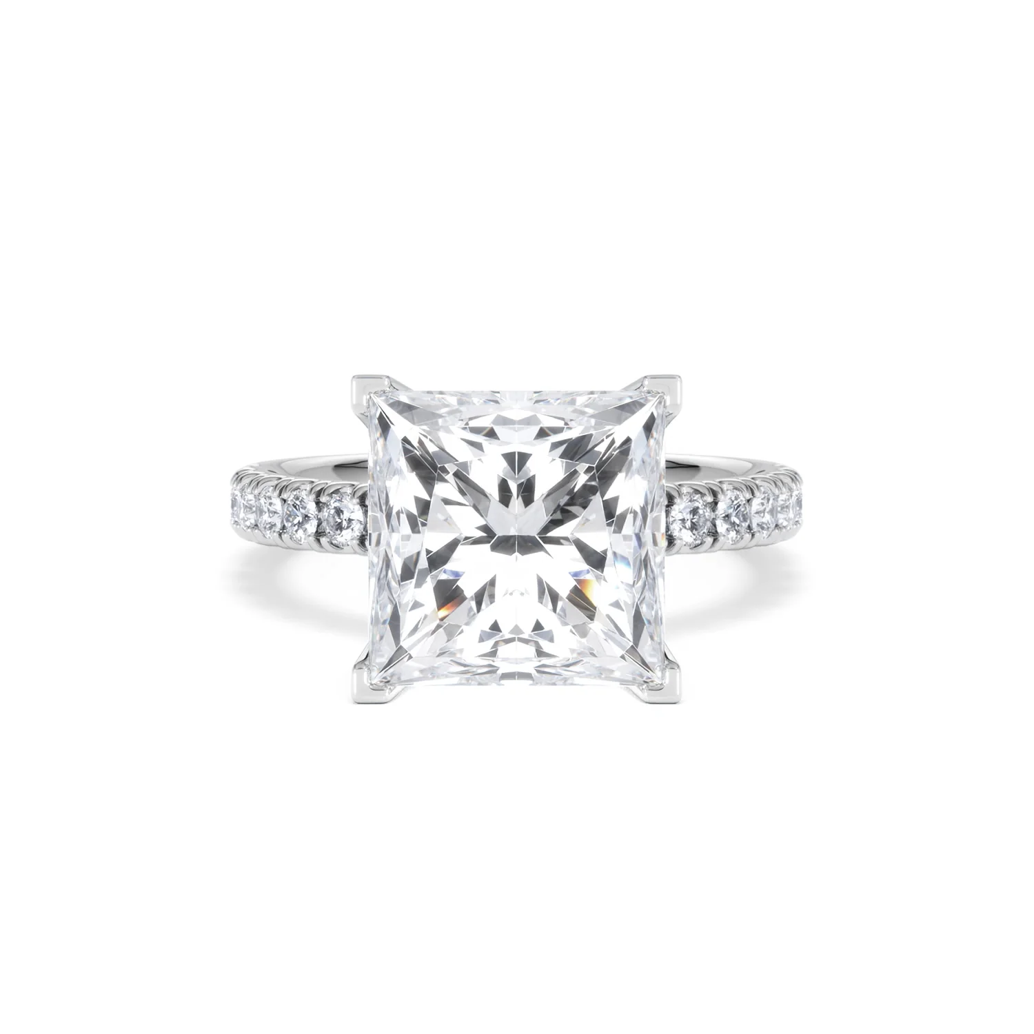 Katerina 5.55ct Lab Diamond Princess Cut Engagement Ring in Platinum G/VS1 - Image 8