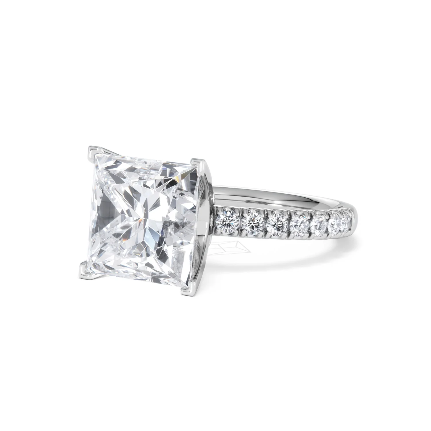 Katerina 5.55ct Lab Diamond Princess Cut Engagement Ring in Platinum G/VS1 - Image 81
