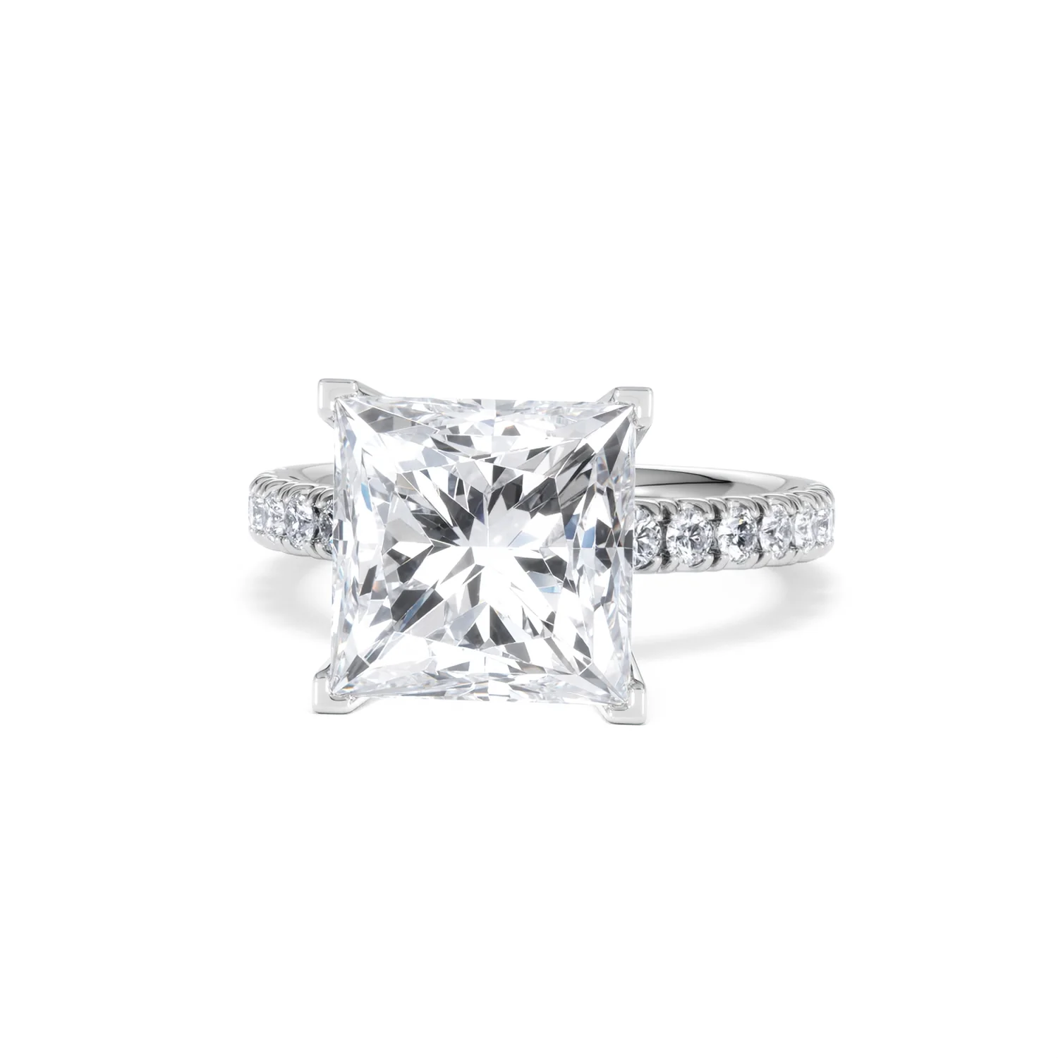 Katerina 5.55ct Lab Diamond Princess Cut Engagement Ring in Platinum G/VS1 - Image 86