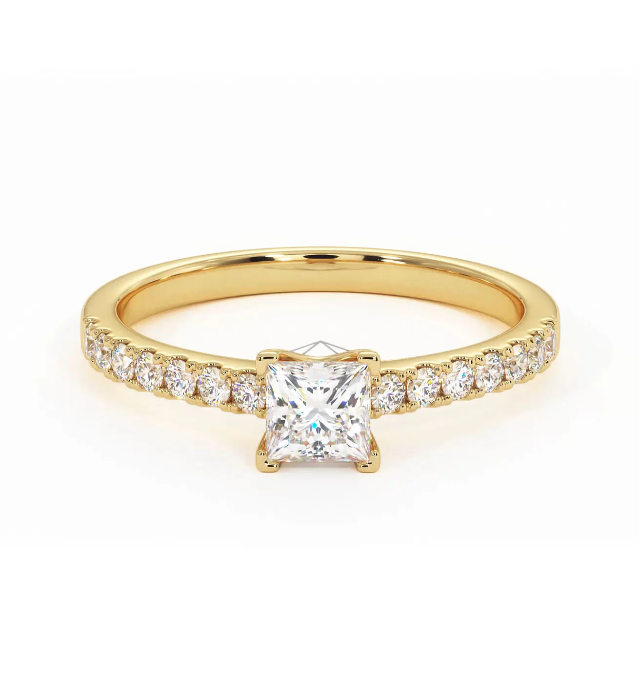 Katerina Princess Diamond Engagement Ring 18K Gold 0.85ct G/SI2 - Image 8