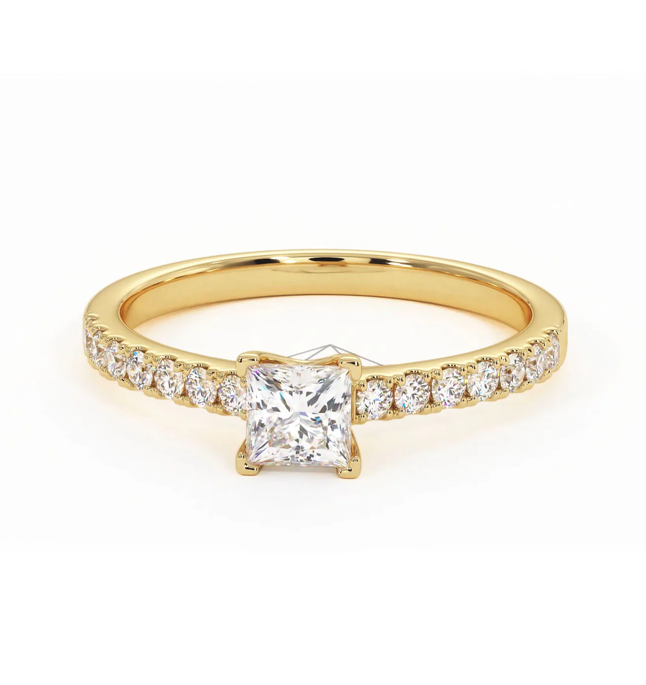Katerina Princess Diamond Engagement Ring 18K Gold 0.85ct G/SI2 - Image 9