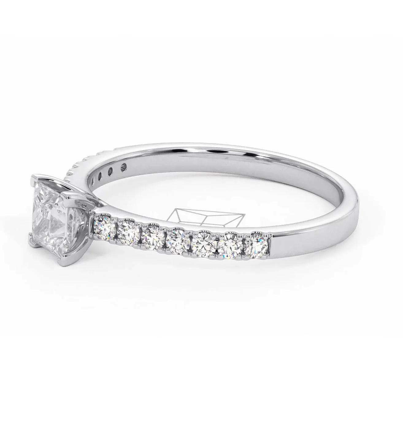 Katerina Princess Diamond Engagement Ring 18KW Gold 0.85ct G/SI2 - Image 101