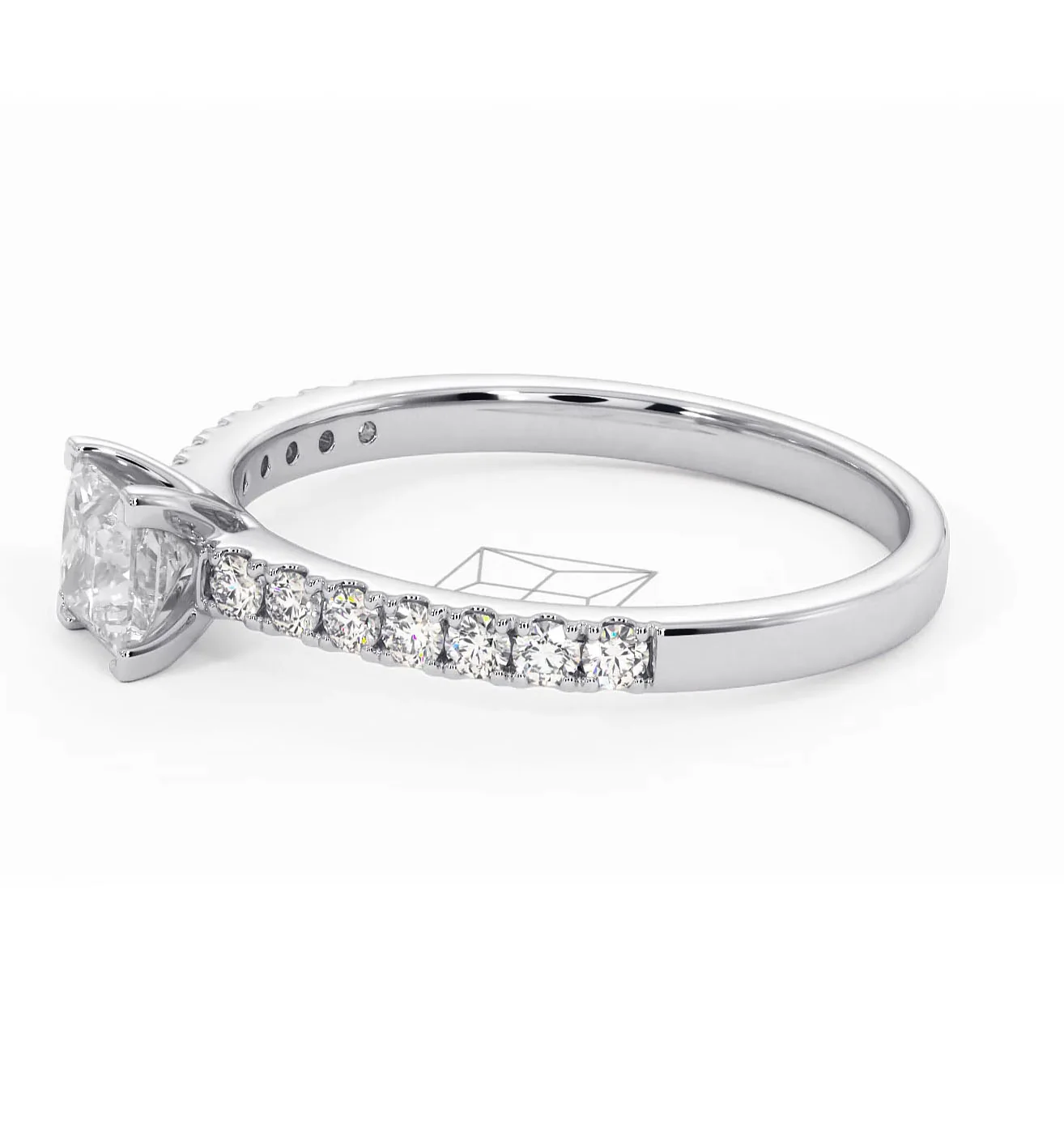 Katerina Princess Diamond Engagement Ring 18KW Gold 0.85ct G/SI2 - Image 103