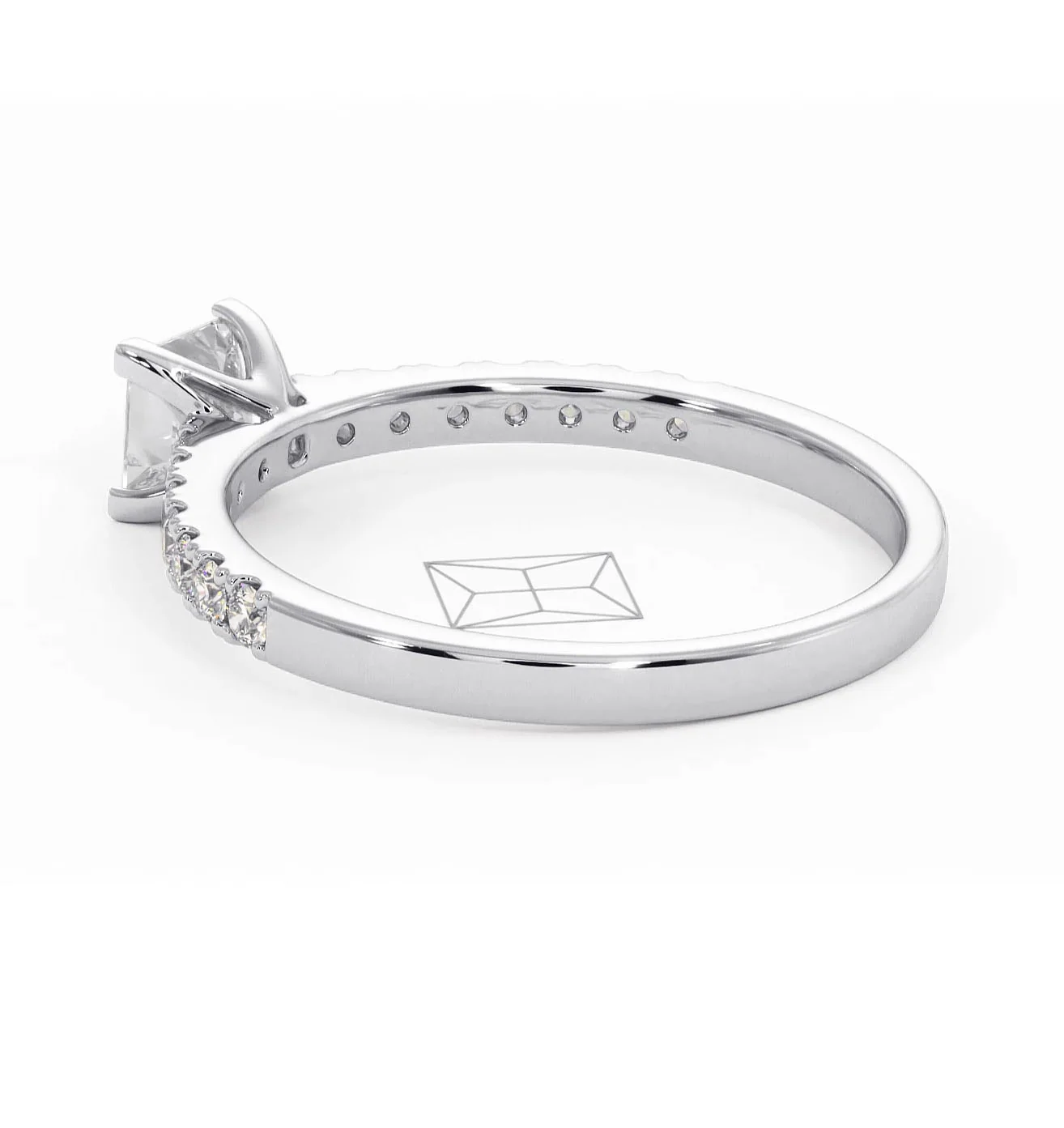 Katerina Princess Diamond Engagement Ring 18KW Gold 0.85ct G/SI2 - Image 116
