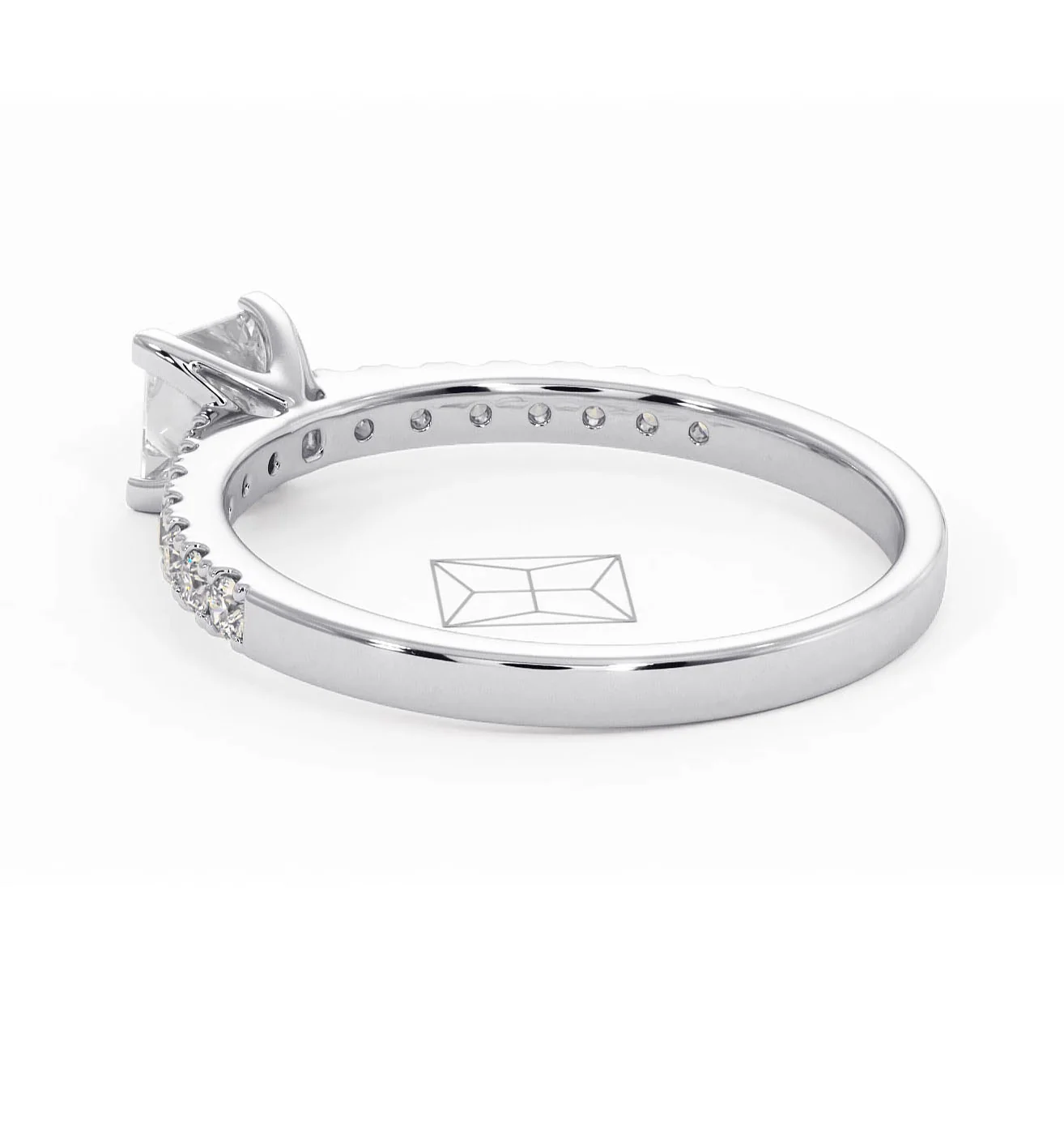 Katerina Princess Diamond Engagement Ring 18KW Gold 0.85ct G/SI2 - Image 117