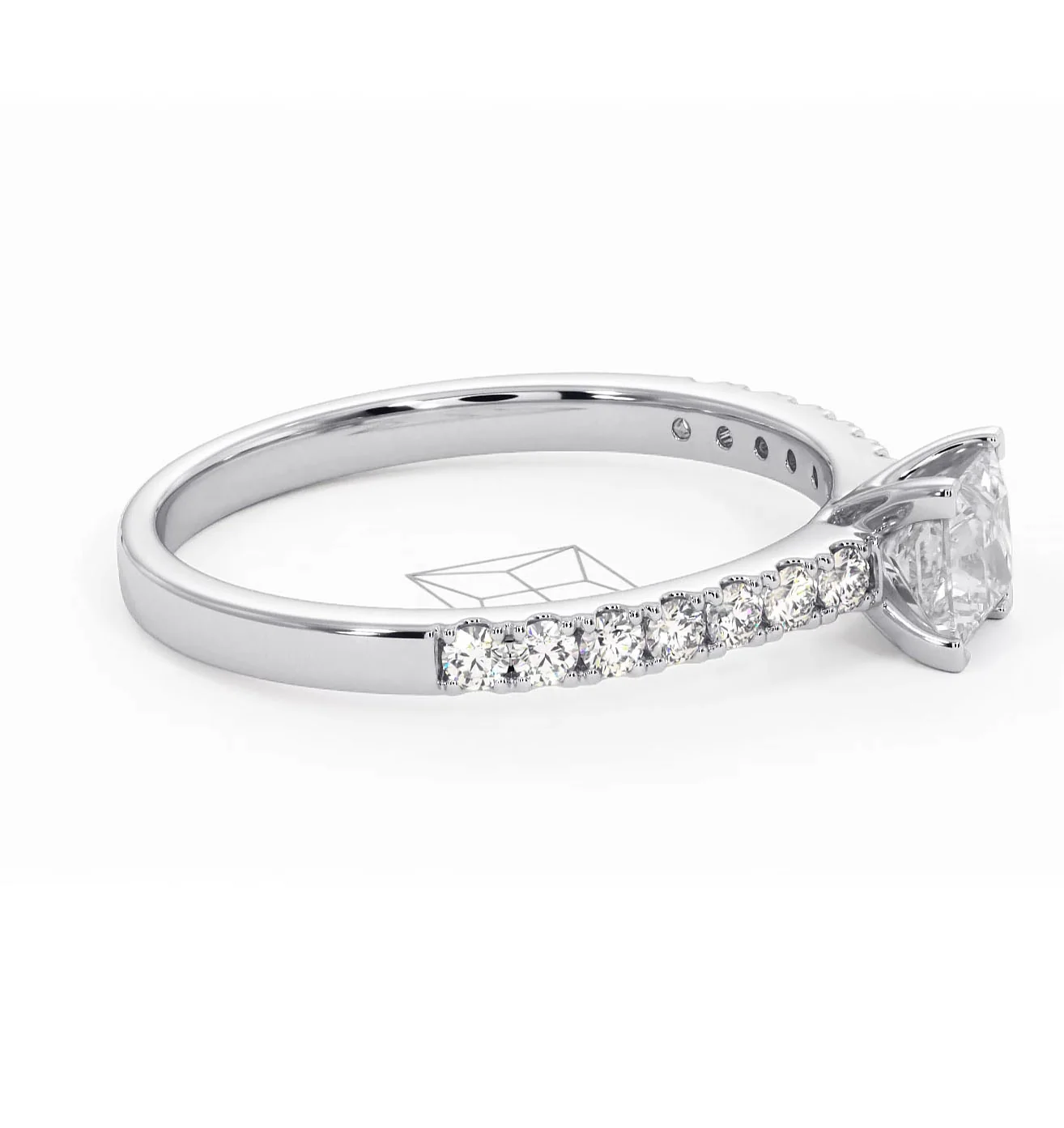 Katerina Princess Diamond Engagement Ring 18KW Gold 0.85ct G/SI2 - Image 152