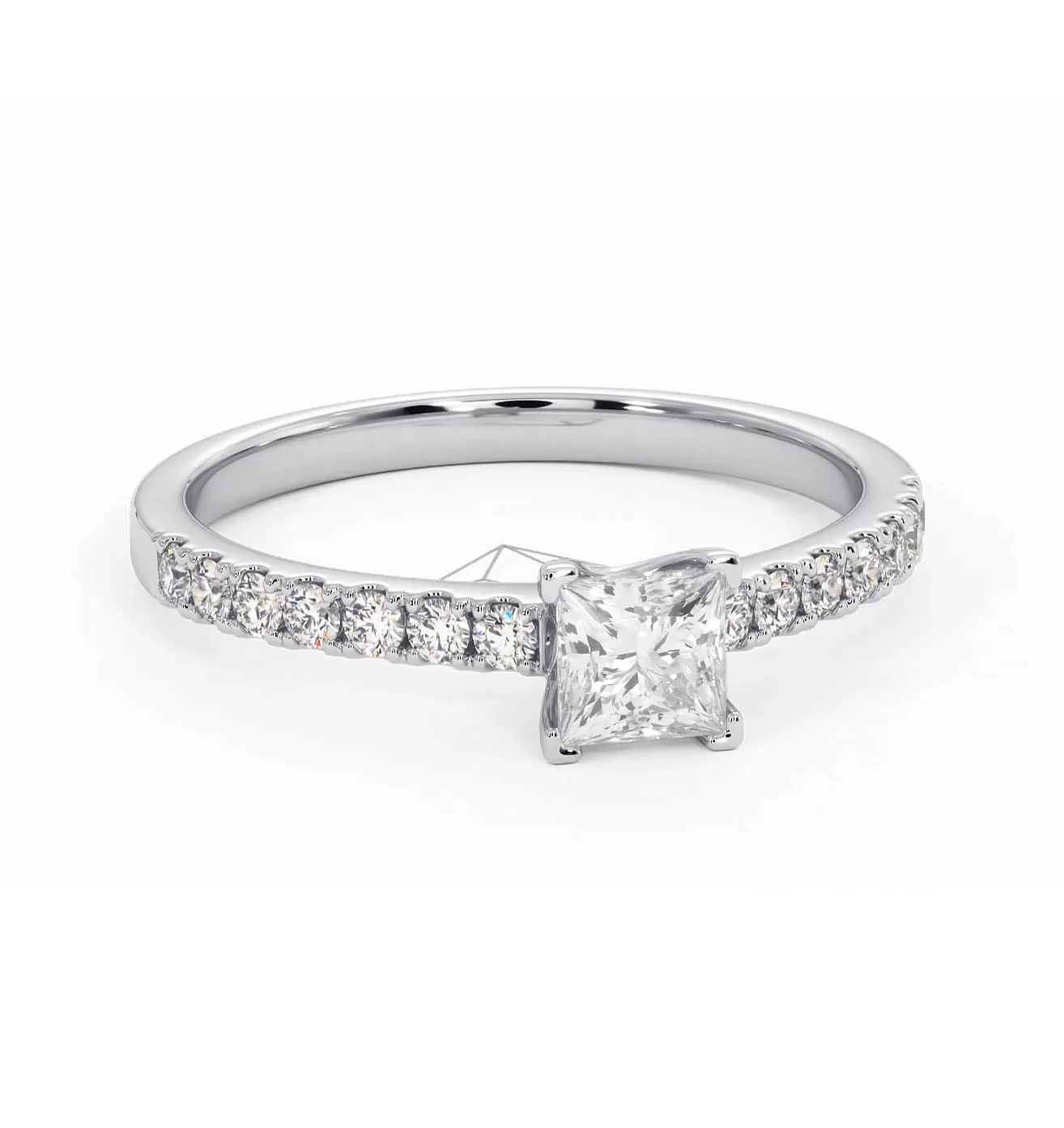 Katerina Princess Diamond Engagement Ring 18KW Gold 0.85ct G/SI2 - Image 165