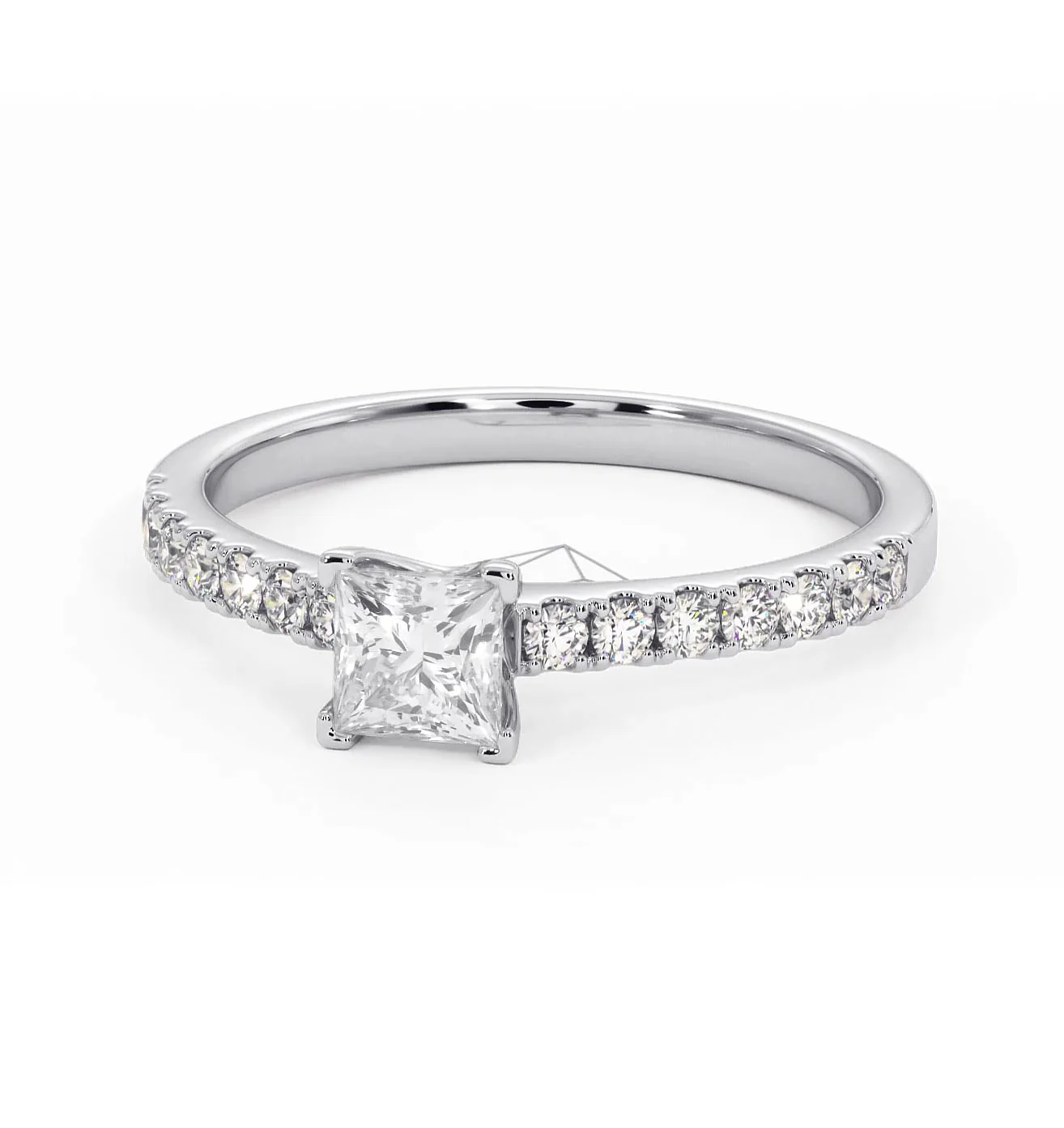 Katerina Princess Diamond Engagement Ring 18KW Gold 0.85ct G/SI2 - Image 91