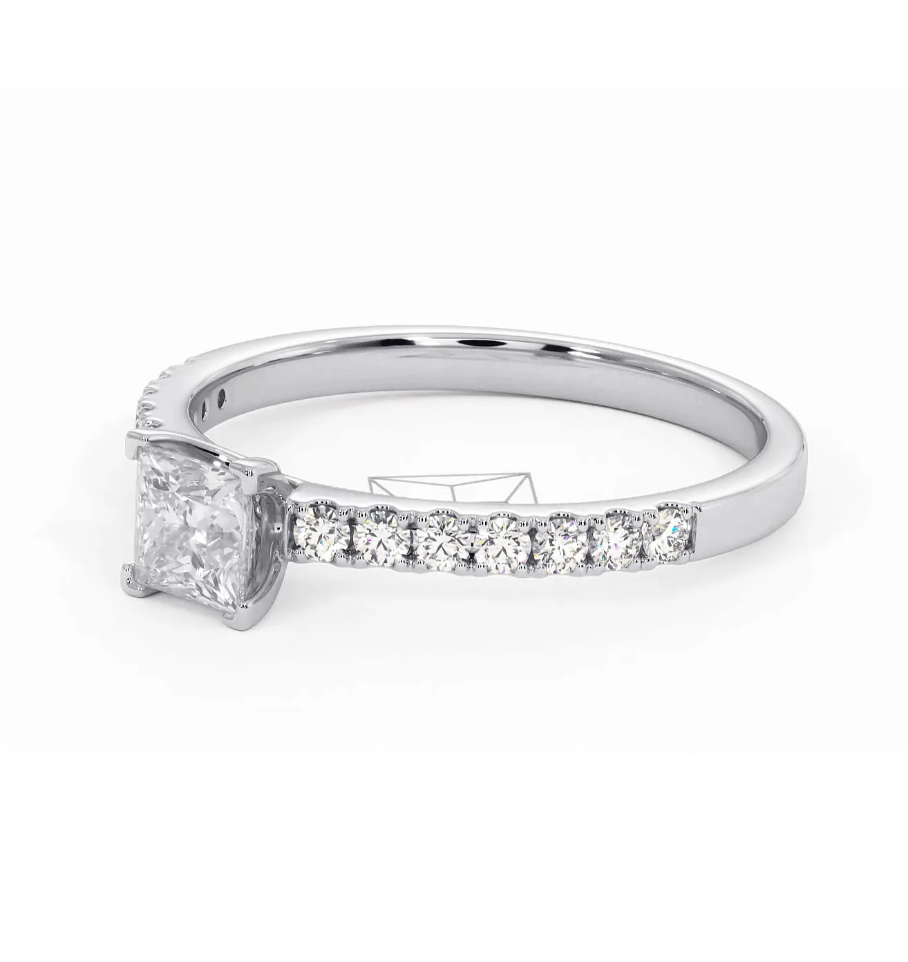 Katerina Princess Diamond Engagement Ring 18KW Gold 0.85ct G/SI2 - Image 97