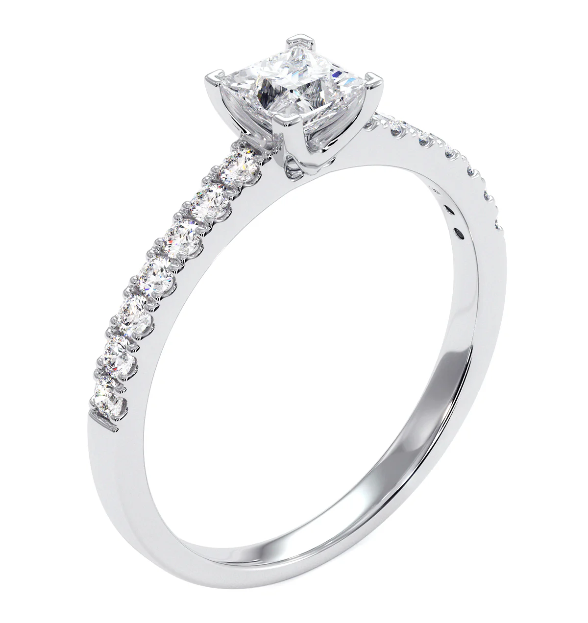 Katerina Princess Diamond Engagement Ring 18KW Gold 0.85ct G/VS1 - Image 4